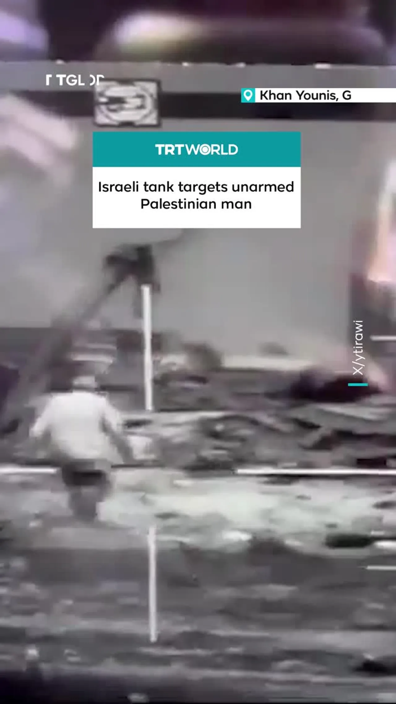 Israeli tank targets unarmed Palestinian man