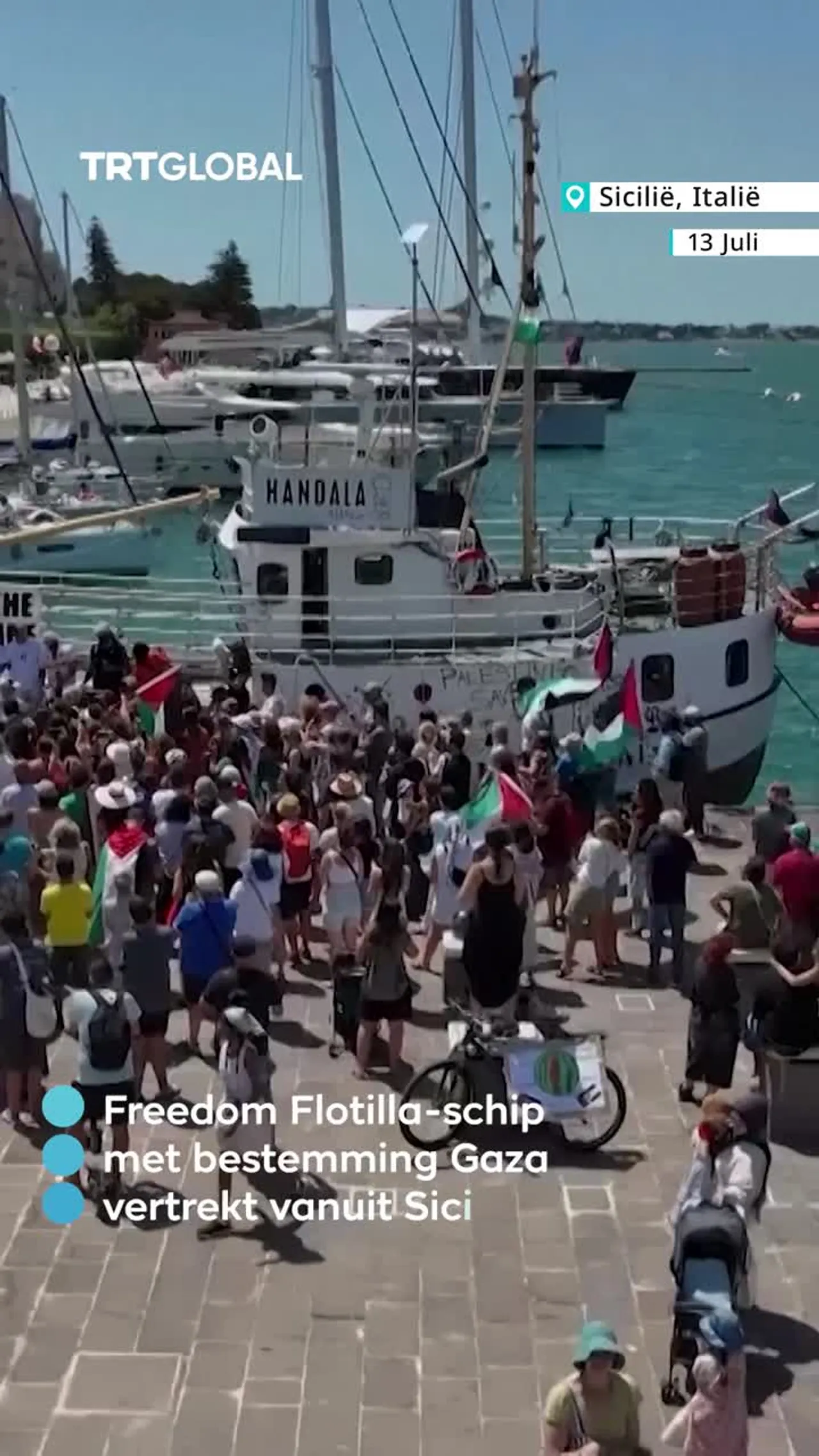 Freedom Flotilla-schip met bestemming Gaza vertrekt vanuit Sicilië