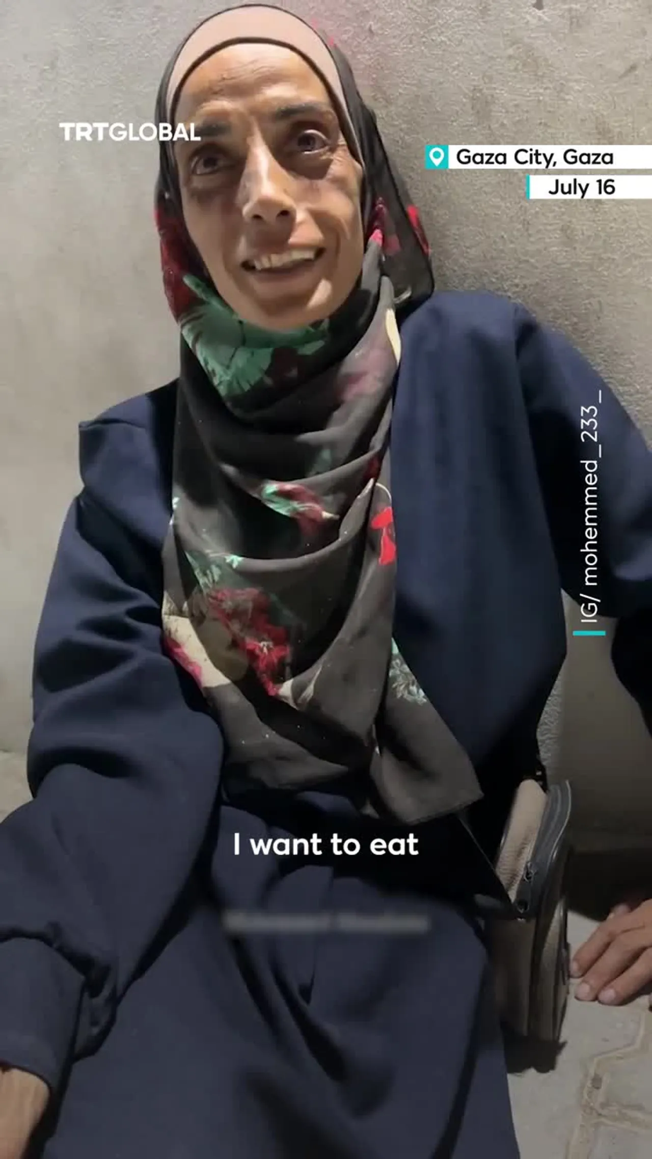 Displaced Palestinian woman recounts days of starvation in Gaza