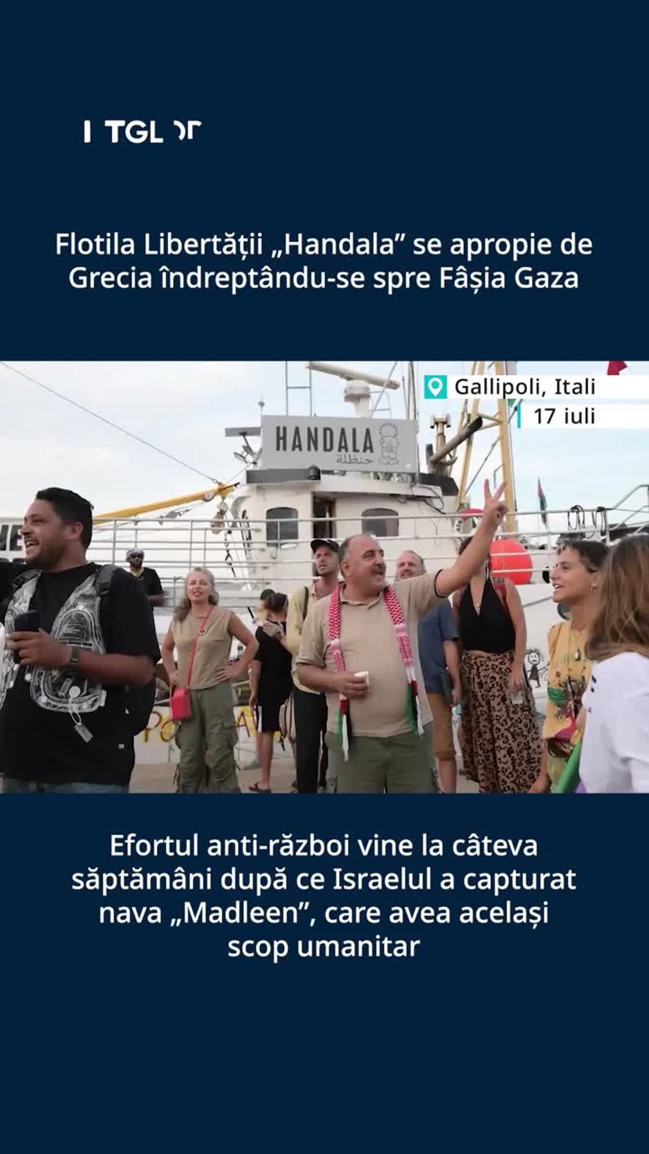 Noua flotilă umanitară „Handala” se apropie de Fâșia Gaza