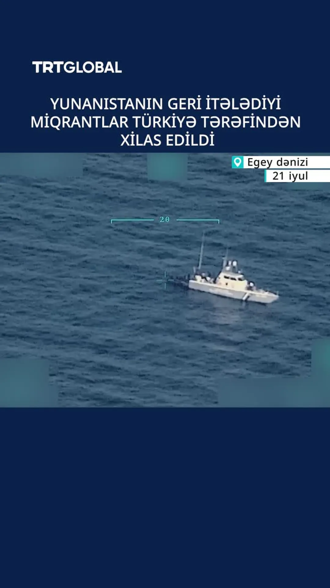 Türkiyə Yunanıstan Sahil Mühafizəsi tərəfindən dənizdə tərk edilən qanunsuz miqrantları xilas etdi