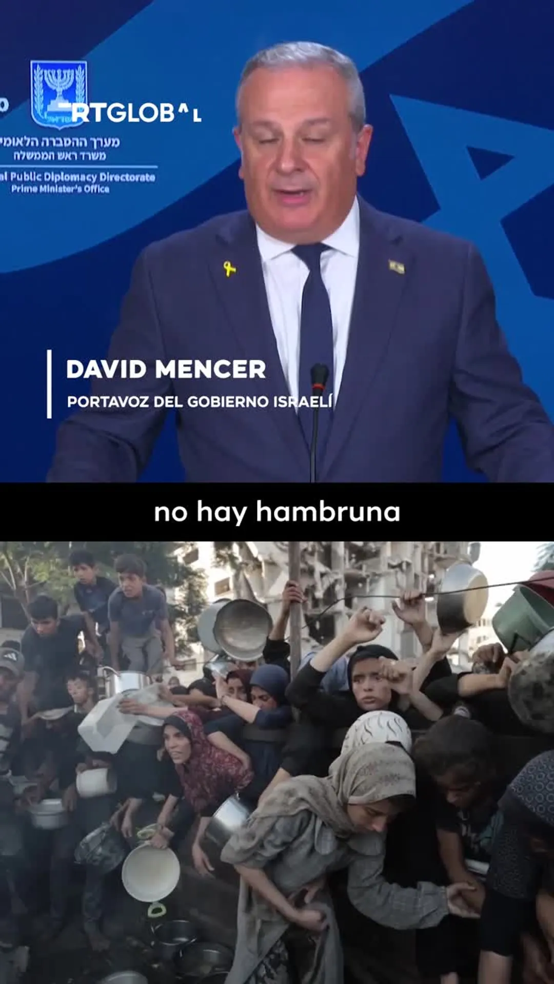 Israel dice "no hay hambruna en Gaza"