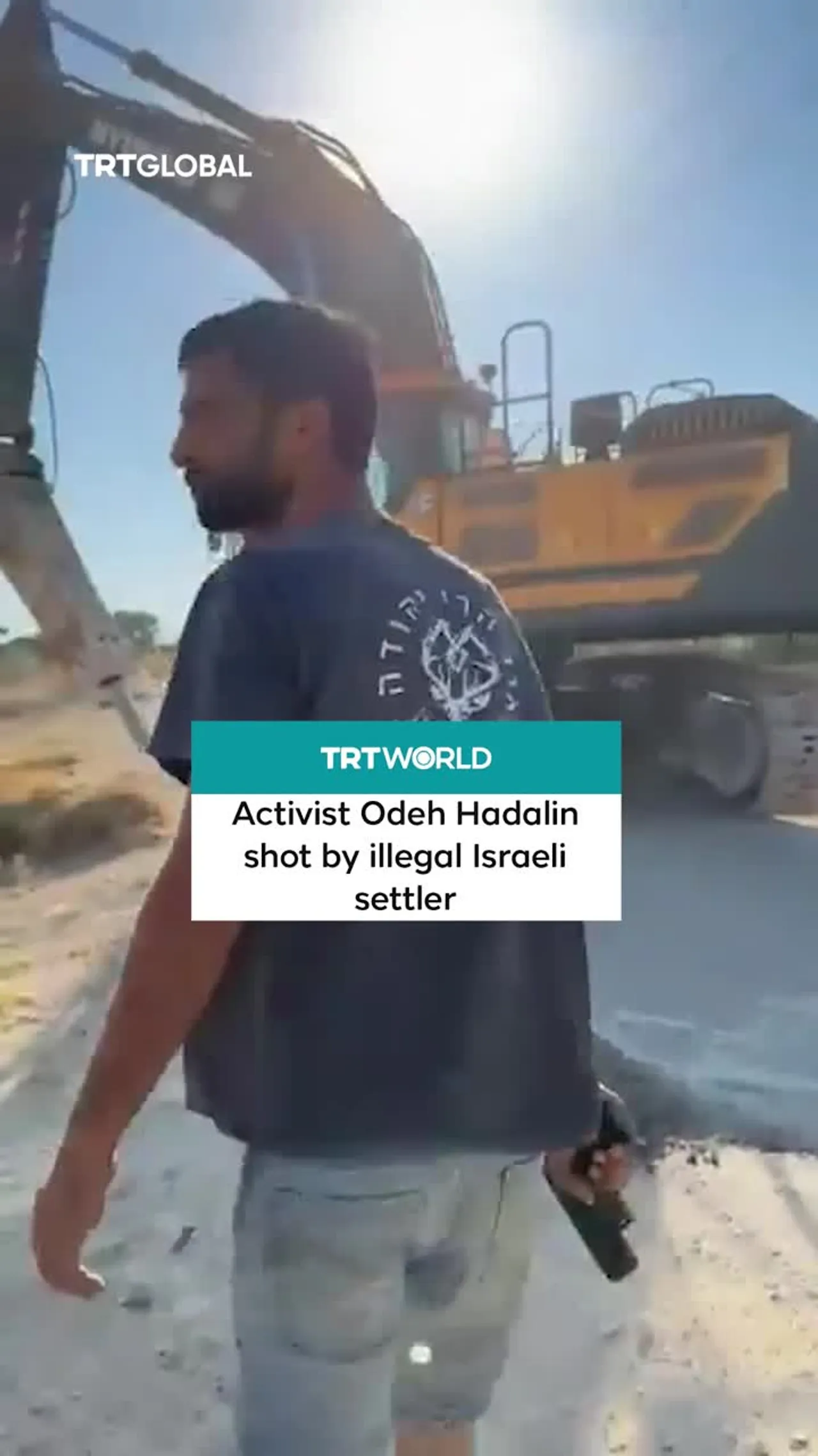 Activist Odeh Hadalin shot by illegal Israeli settler
