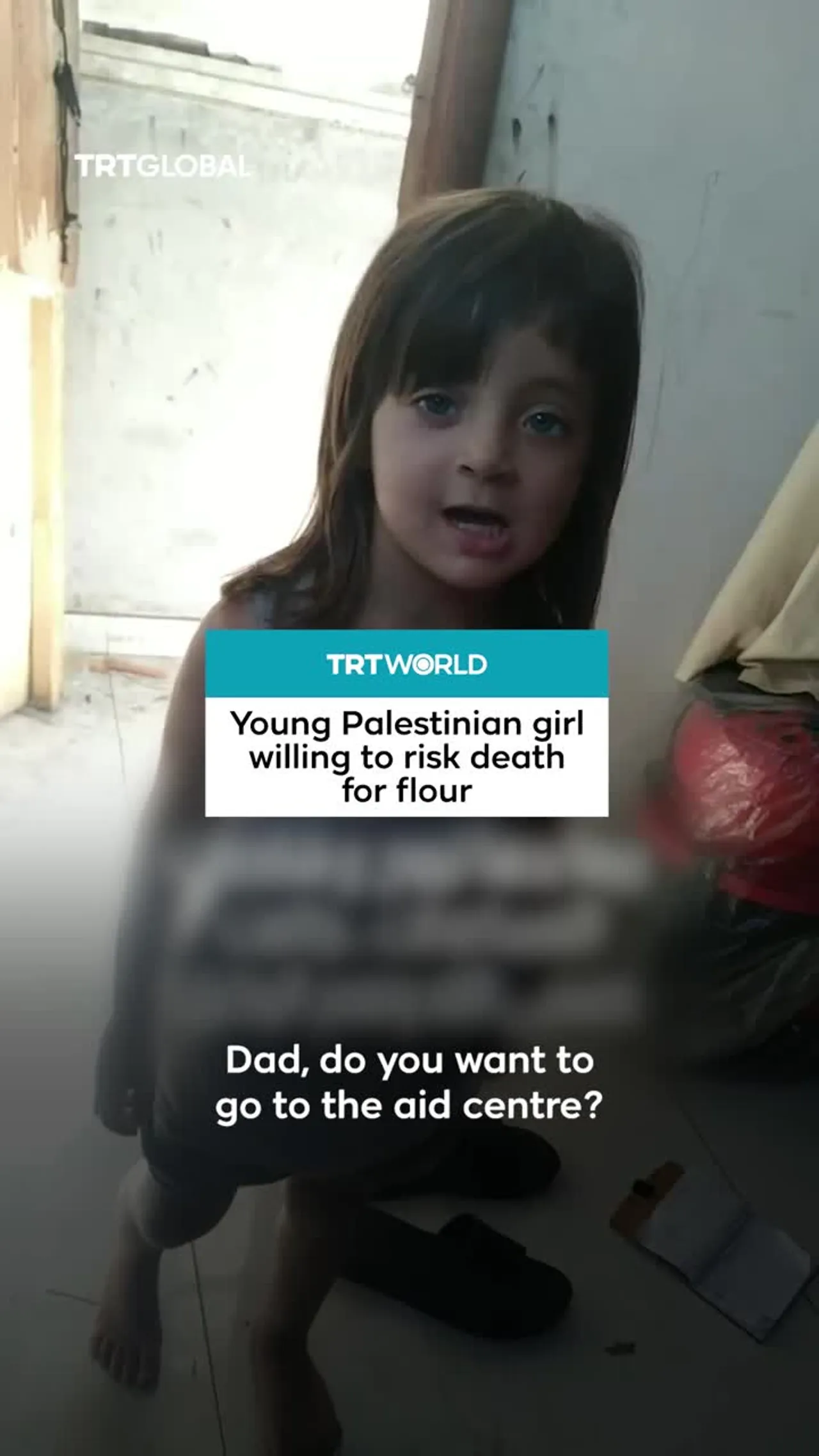 Young Palestinian girl willing to risk death for flour as Gaza starves