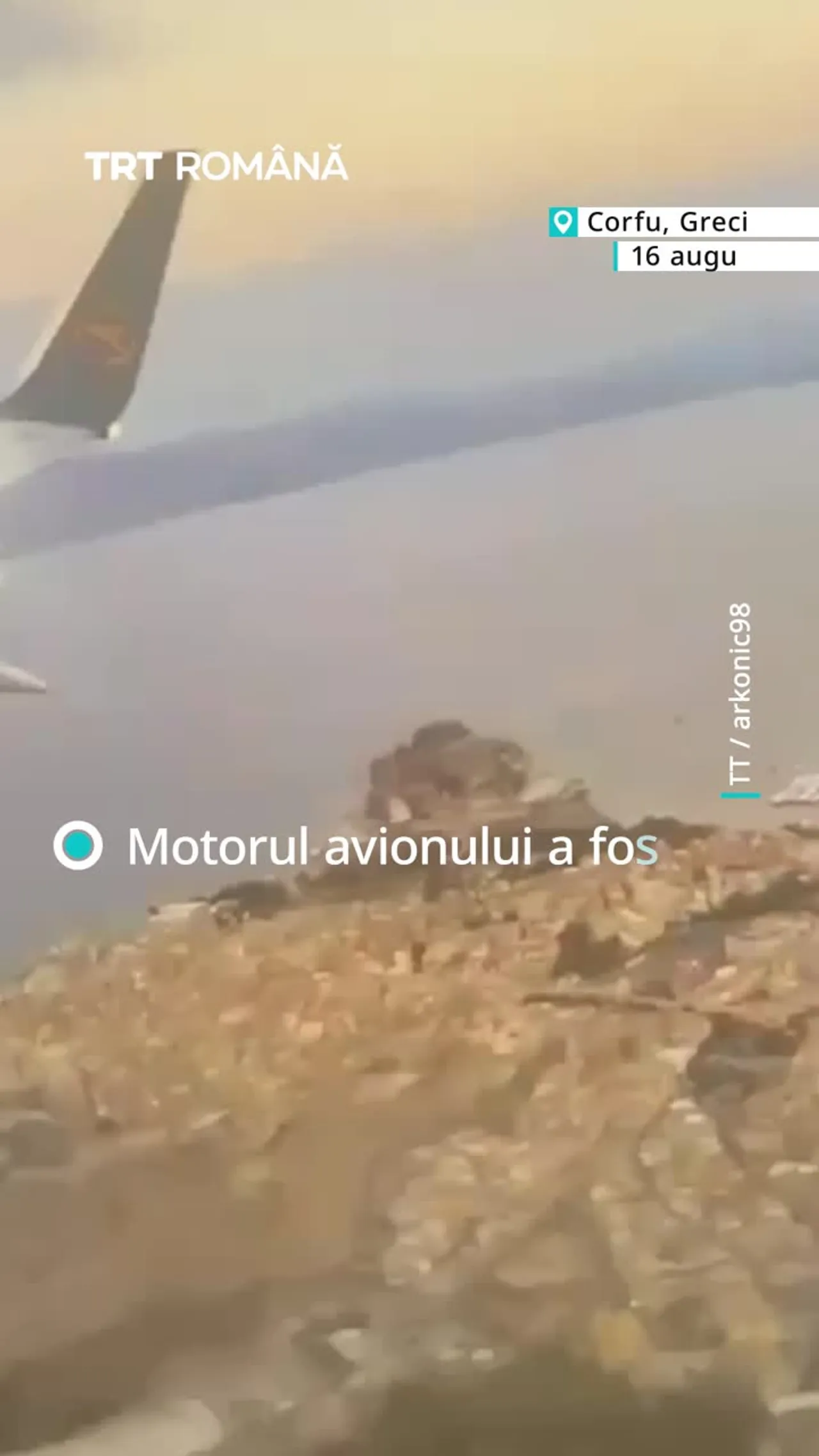 Motorul avionului a fost cuprins de flăcări imediat după decolare