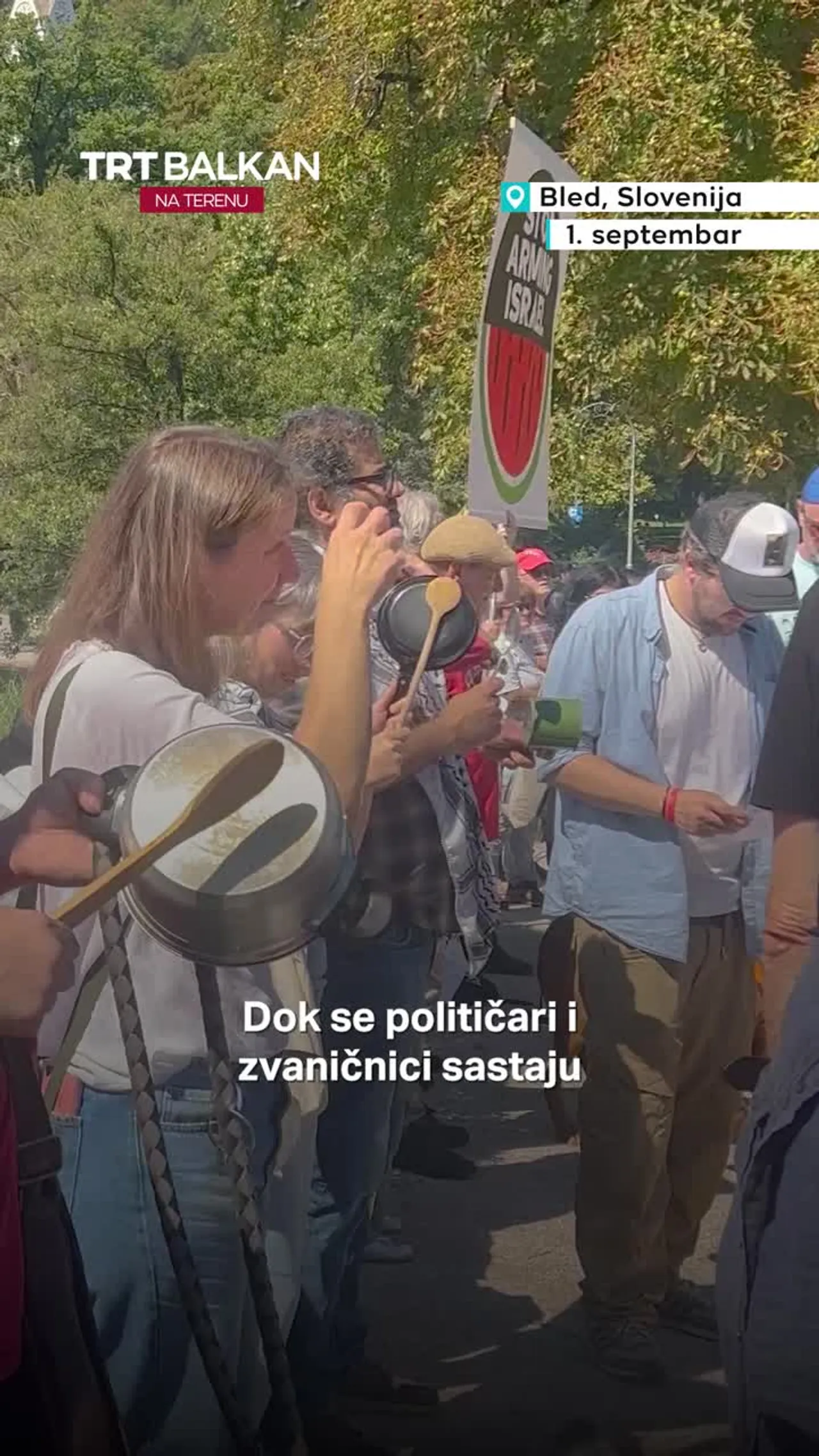 Protest za Gazu tokom Bledskog strateškog foruma