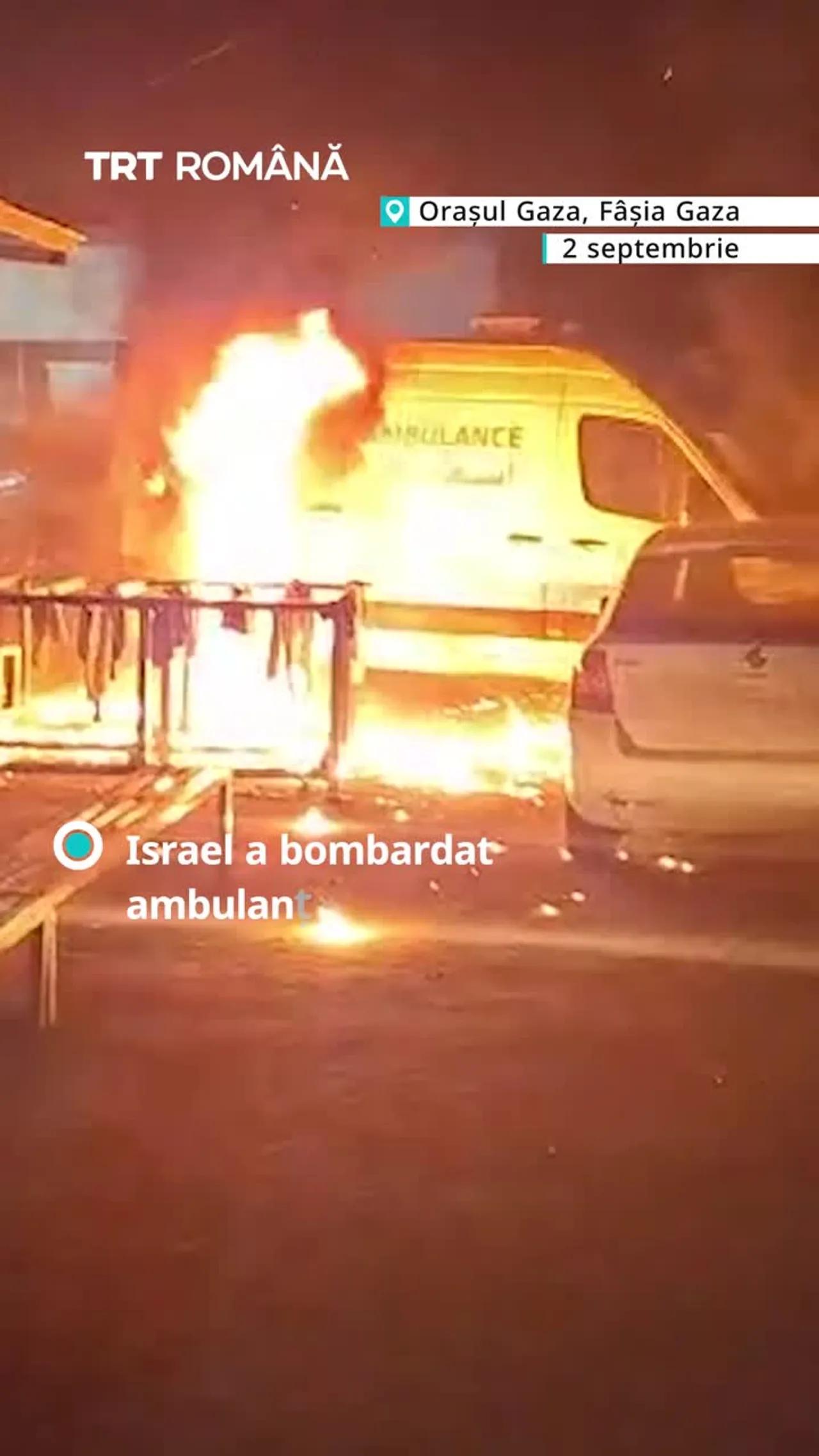 Israel a bombardat ambulanțele în zona Sheikh Radwan din Gaza