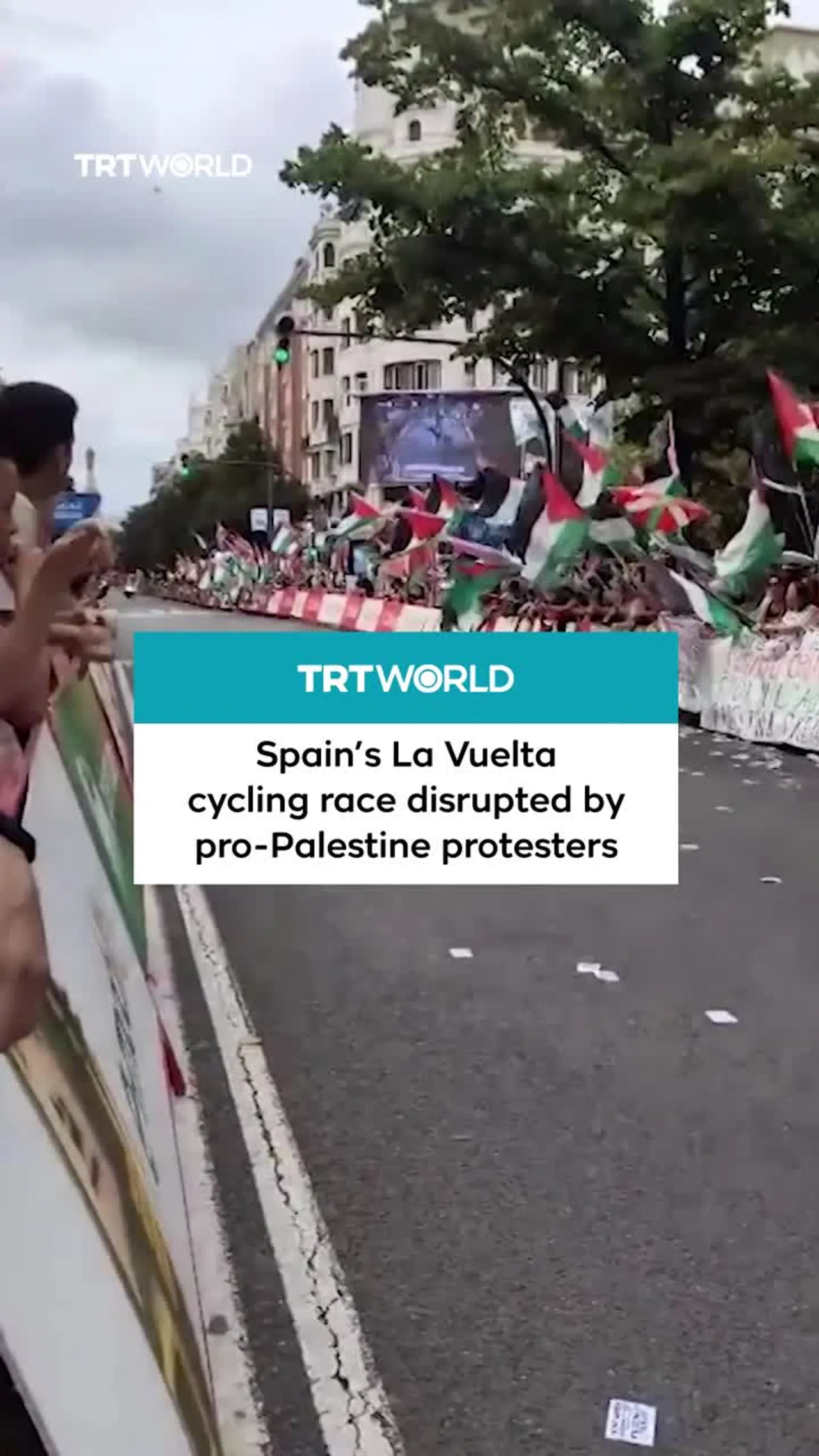 Spain’s La Vuelta disrupted by pro-Palestine protesters