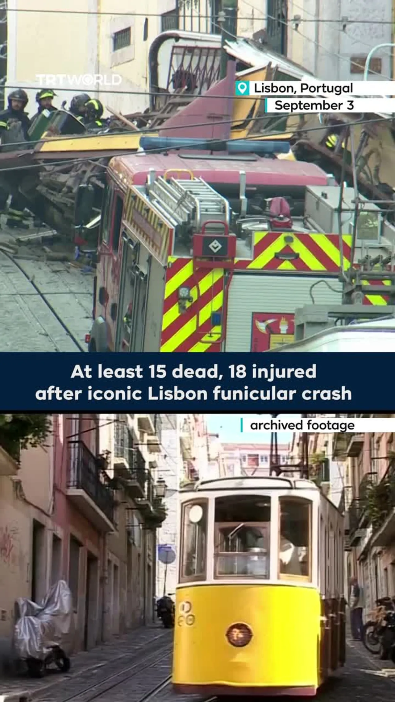 Lisbon funicular crash leaves at least 15 dead, 18 injured