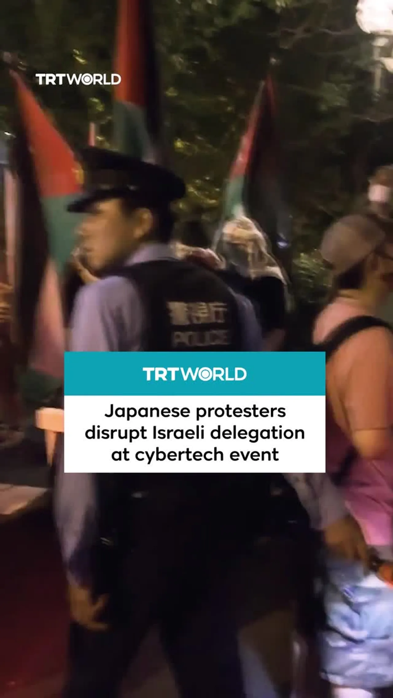 Japanese protesters denounce Israel at Cybertech Tokyo 2025