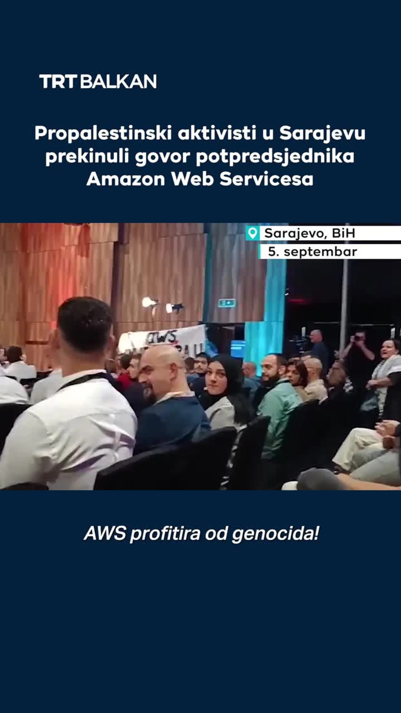 Propalestinski aktivisti u Sarajevu prekinuli govor potpredsjednika Amazon Web Servicesa