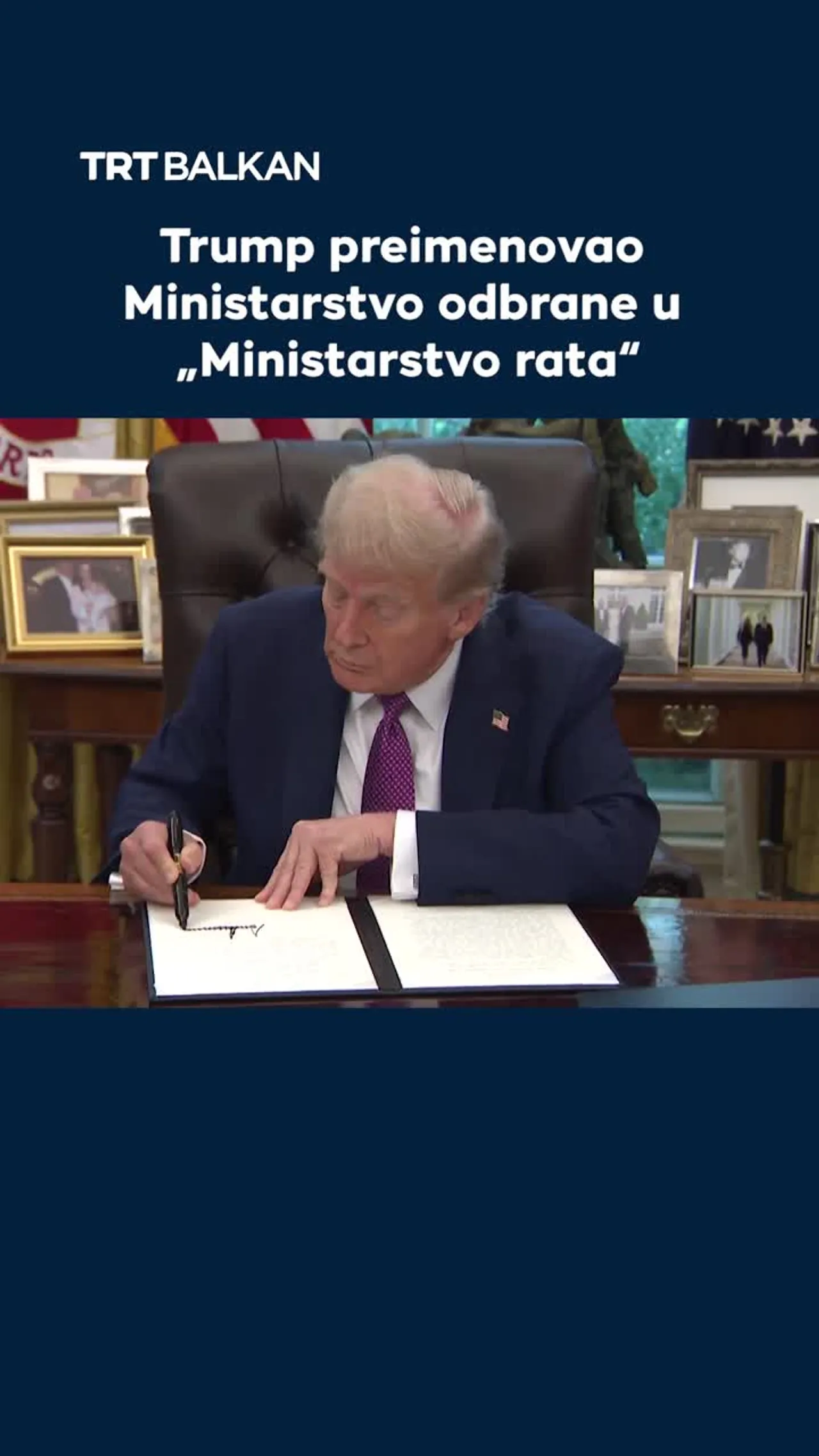 Trump preimenovao Ministarstvo odbrane u "Ministarstvo rata"