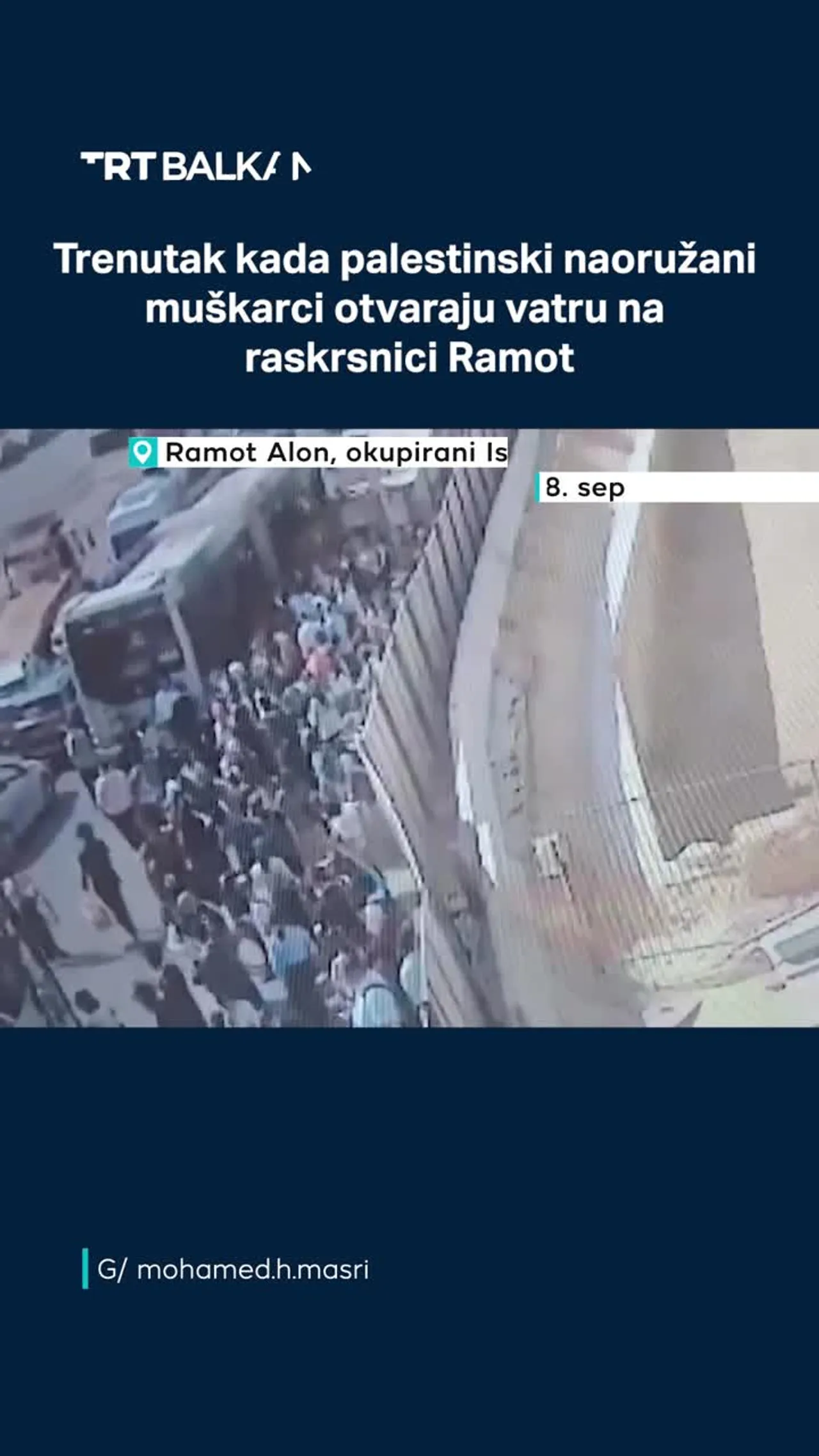 Sigurnosna kamera zabilježila trenutak pucnjave na raskrsnici Ramot