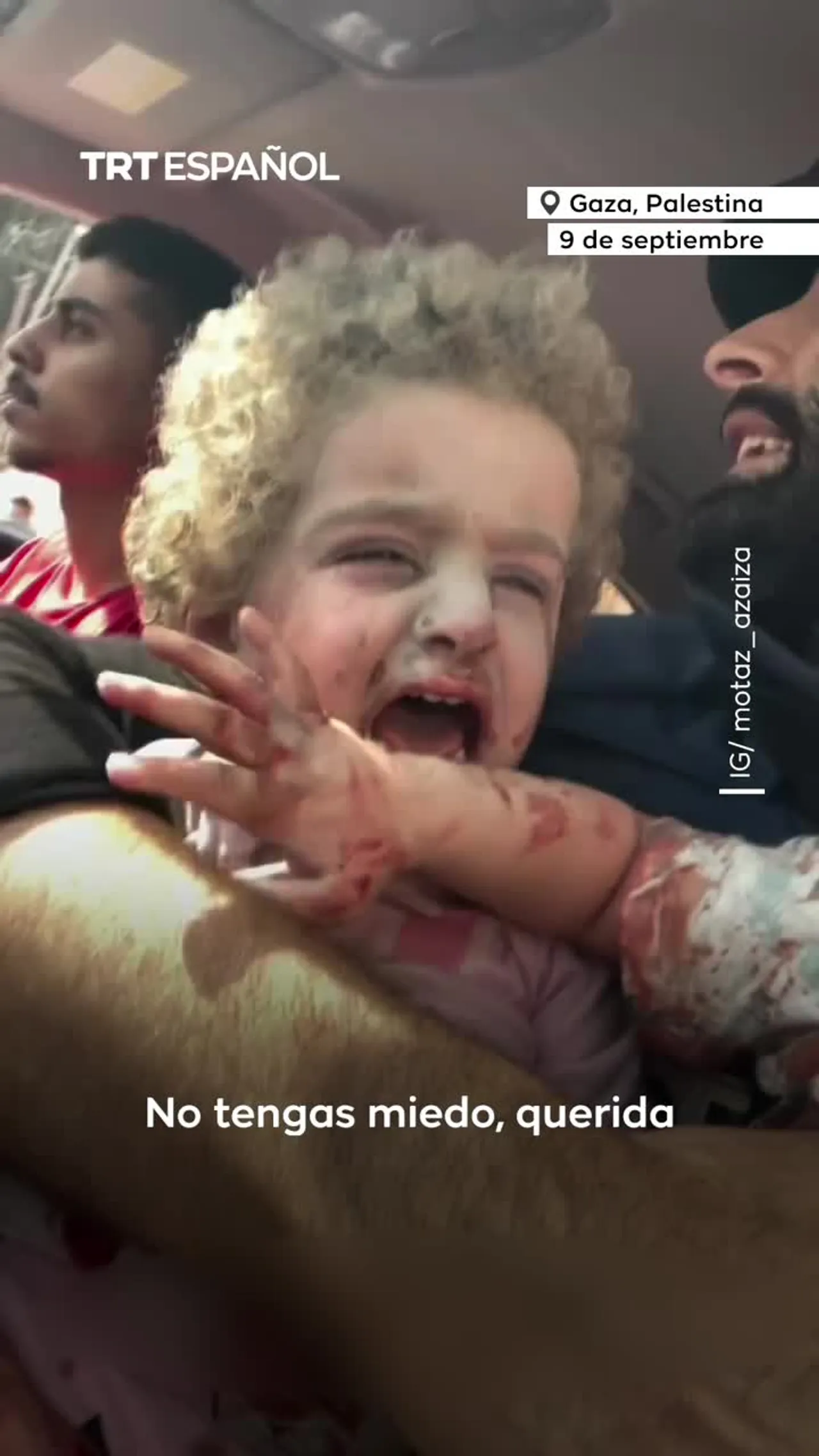 Mensaje de niña palestina al fotoperiodista que la salvó