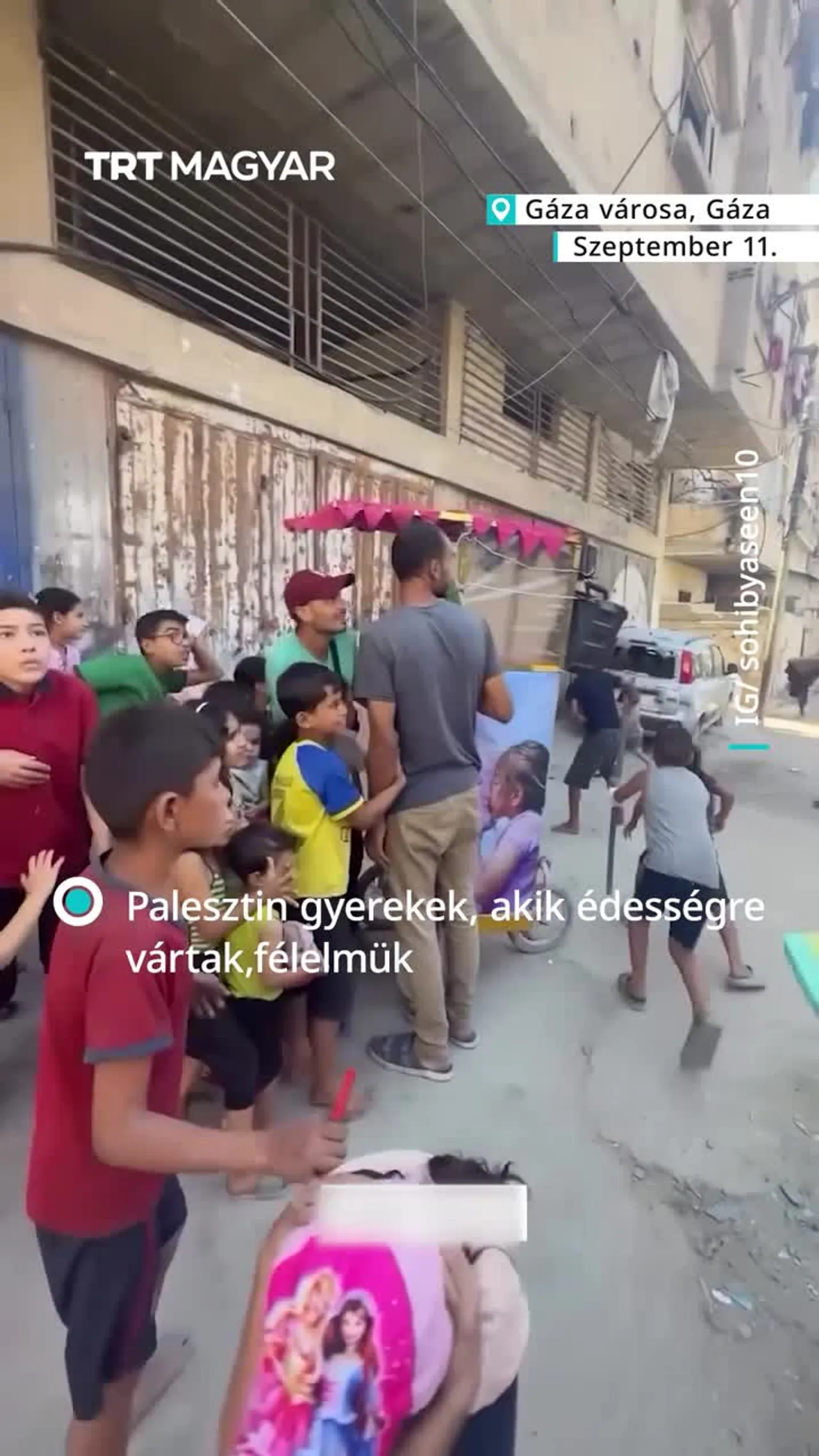 Palesztin gyerekek, akik édességre vártak, félelmükben reszkettek az izraeli támadás után