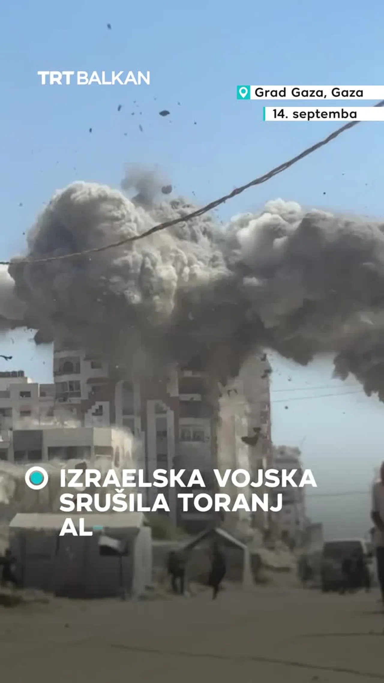 Izraelska vojska srušila toranj Al-Kawthar u Gazi