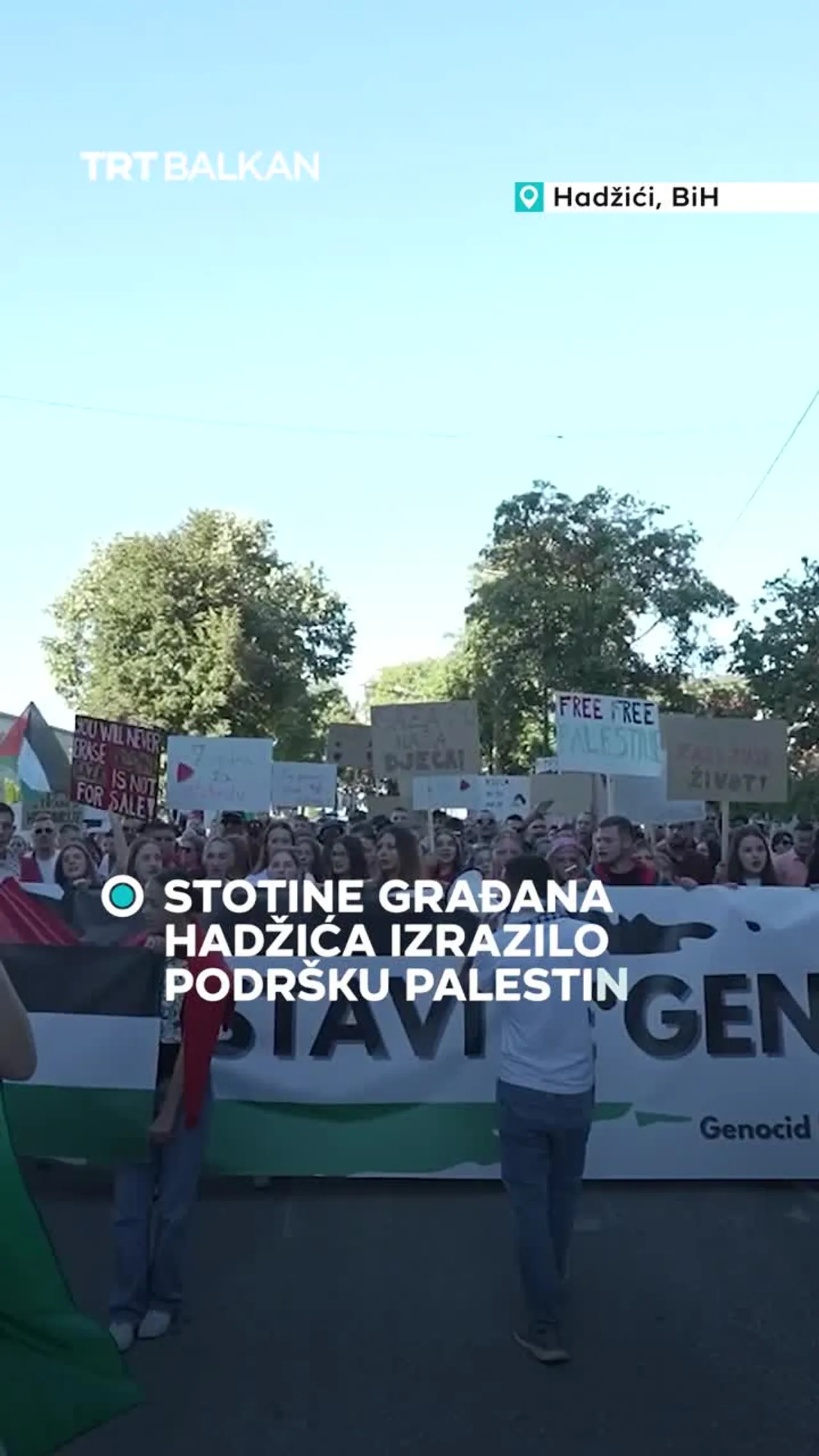 Stotine građana Hadžića izrazilo podršku Palestini