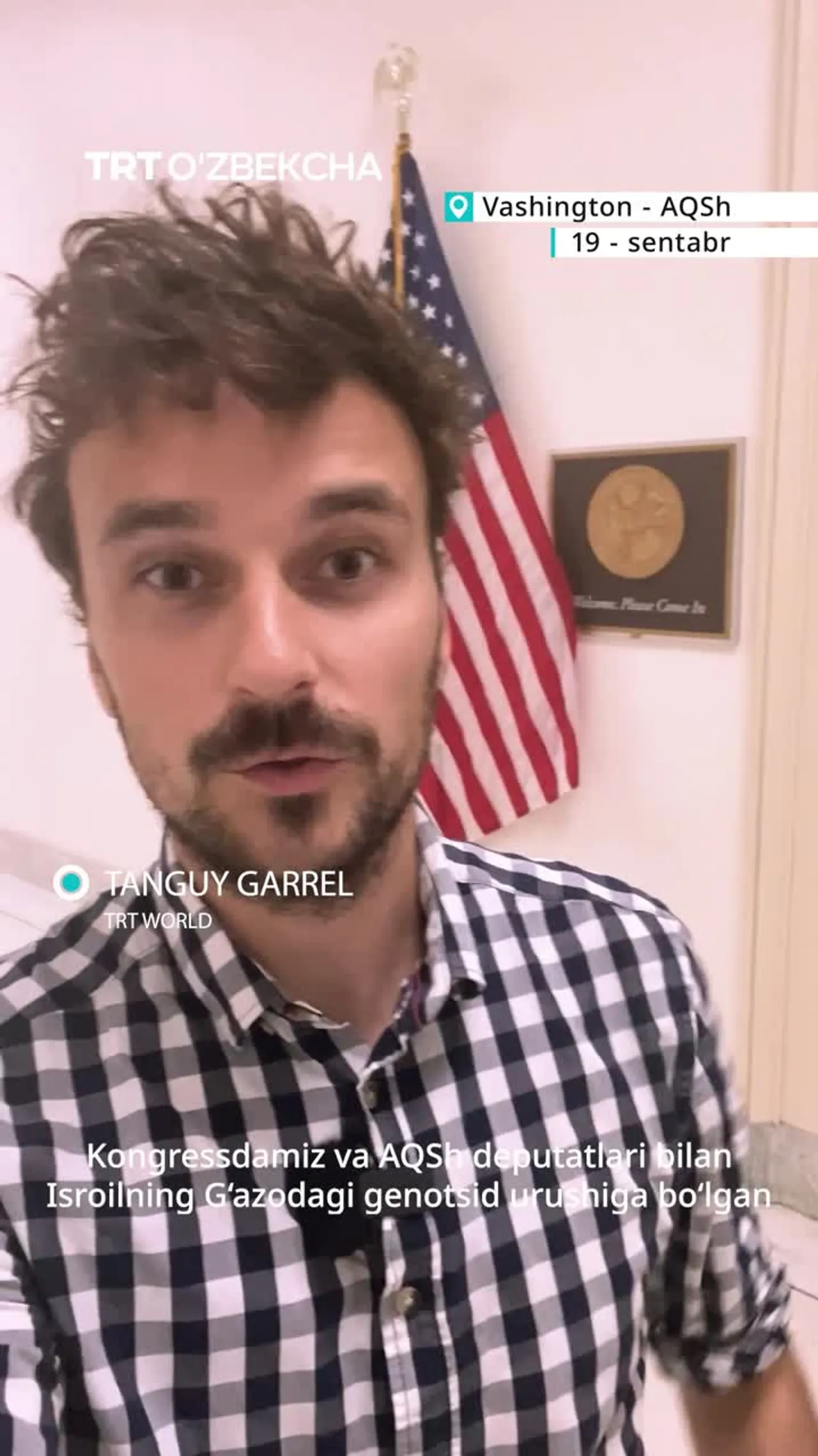 Vashingtondagi Kongress ofislari oldida Isroil bayroqlari ilib qoʻyilgan