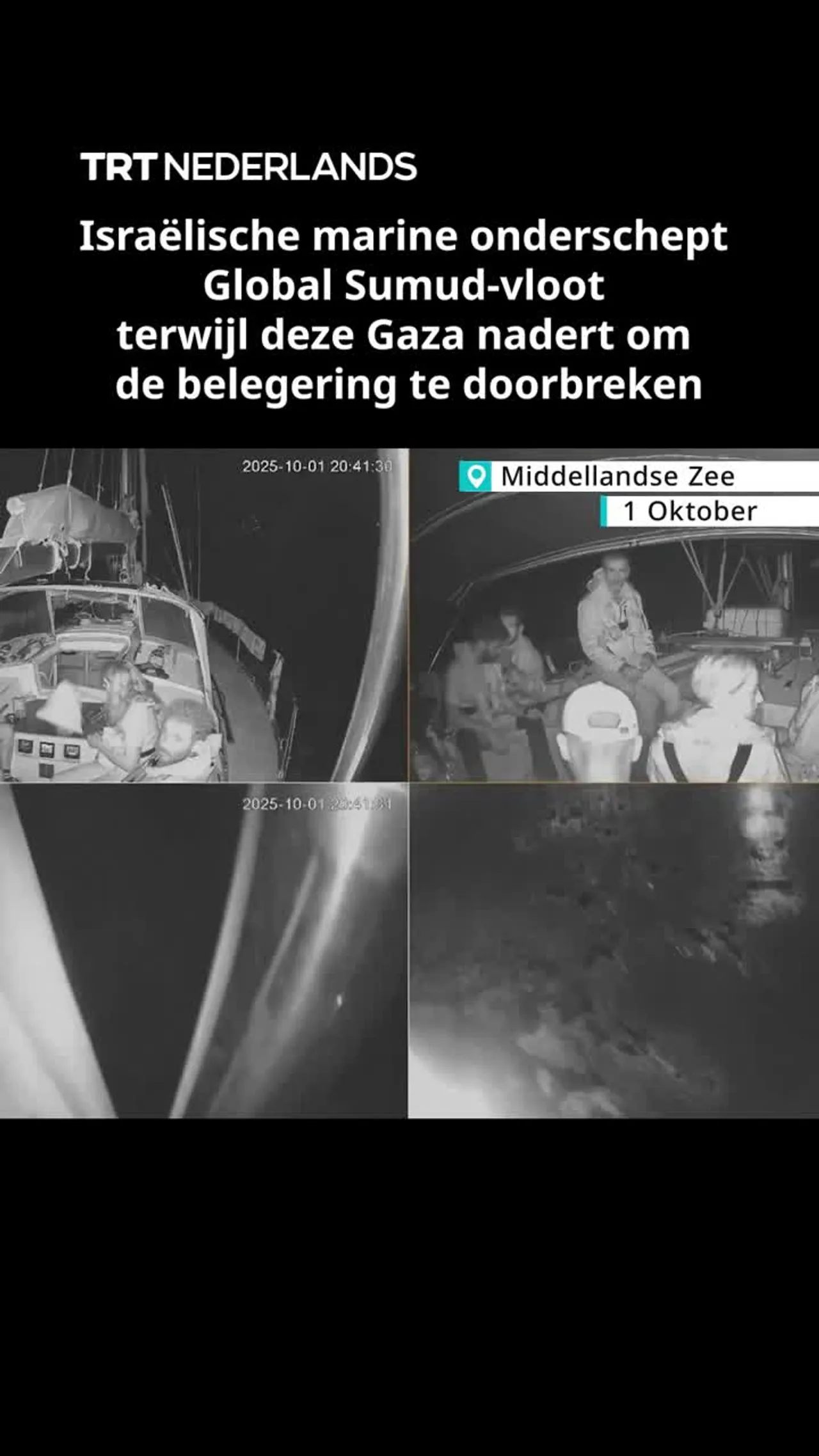 Israëlische marine onderschept Global Sumud-vloot terwijl deze Gaza nadert
