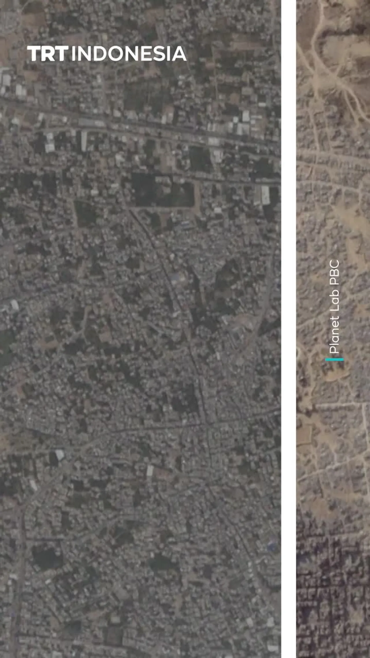 Citra satelit menunjukkan kehancuran di Gaza