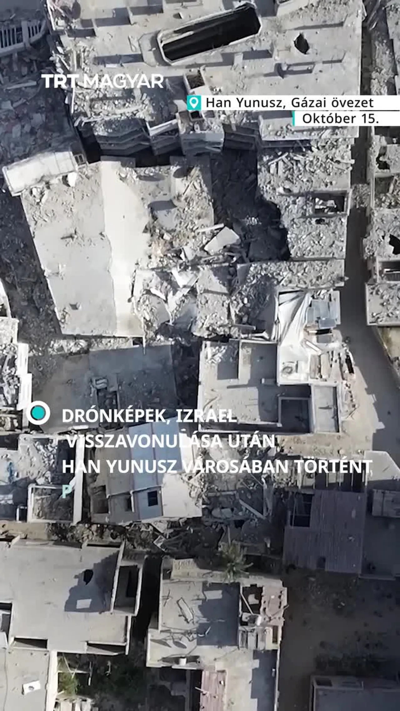 Nagy pusztítás a gázai Han Yunusz városában