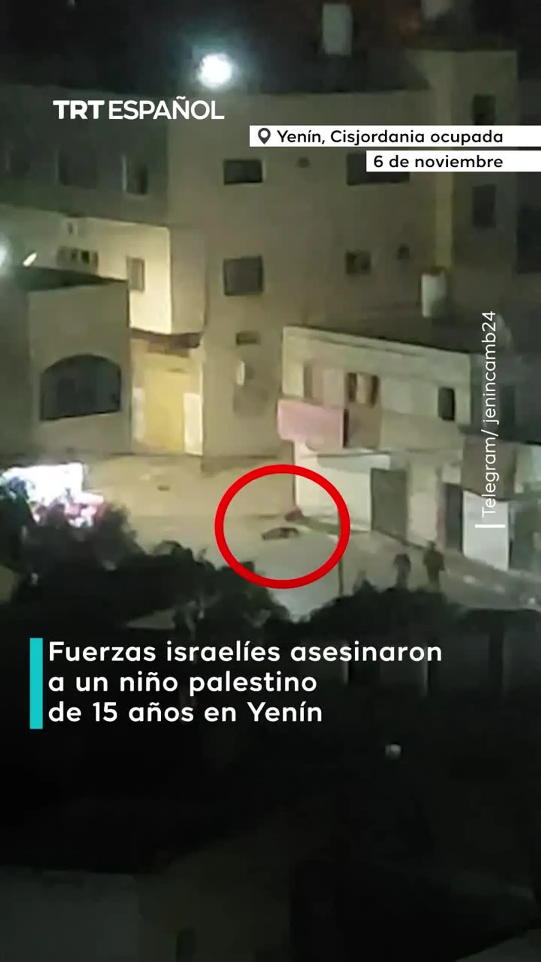 Israel asesina menor de 15 años en Yenín
