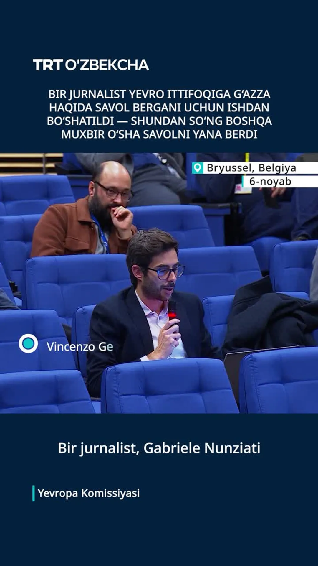 Yevropa Ittifoqi va G‘azza savoli sabab jurnalist ishdan bo‘shatildi