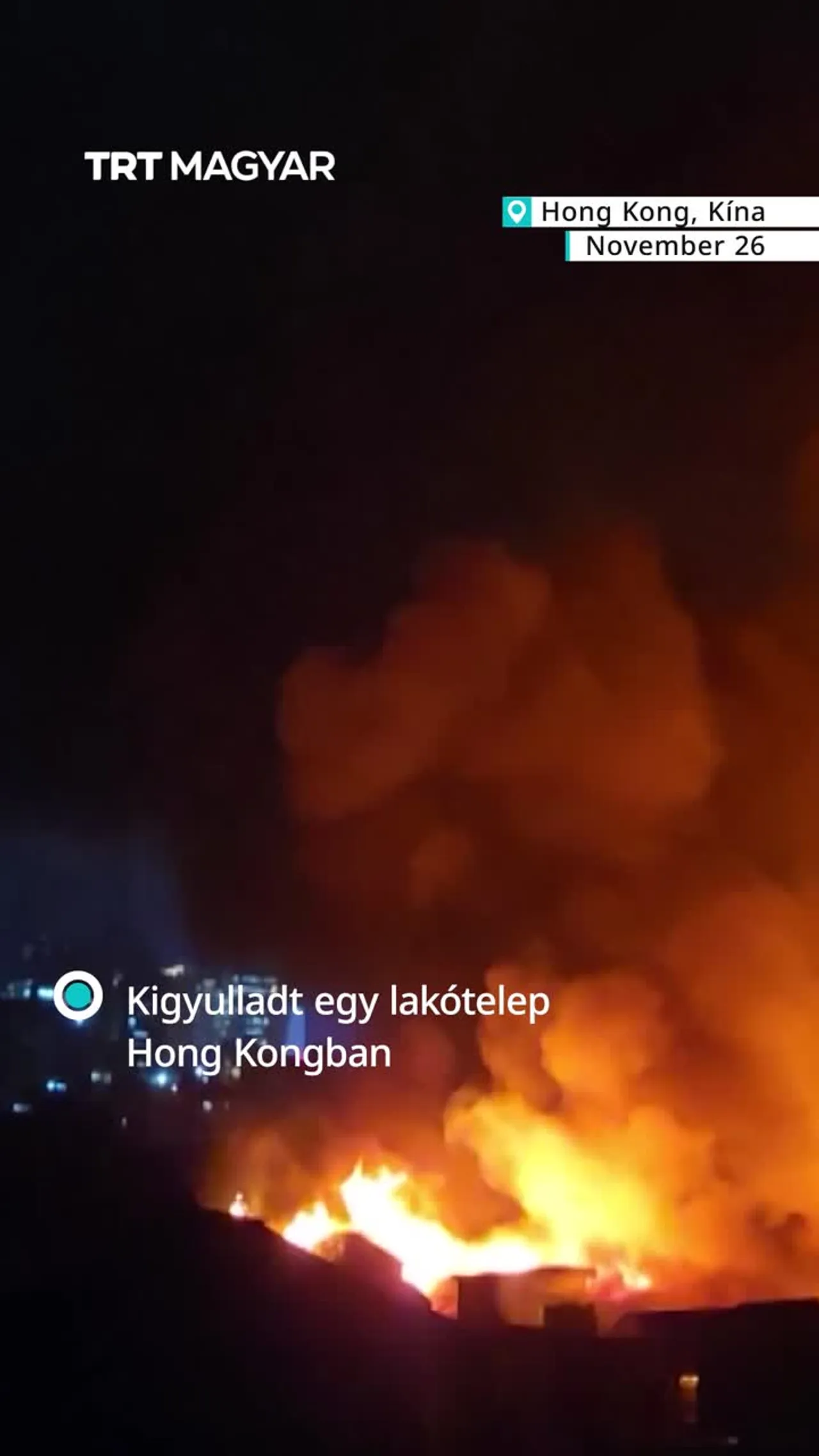 Kigyulladt egy toronyházakból álló lakótelep Hongkongban