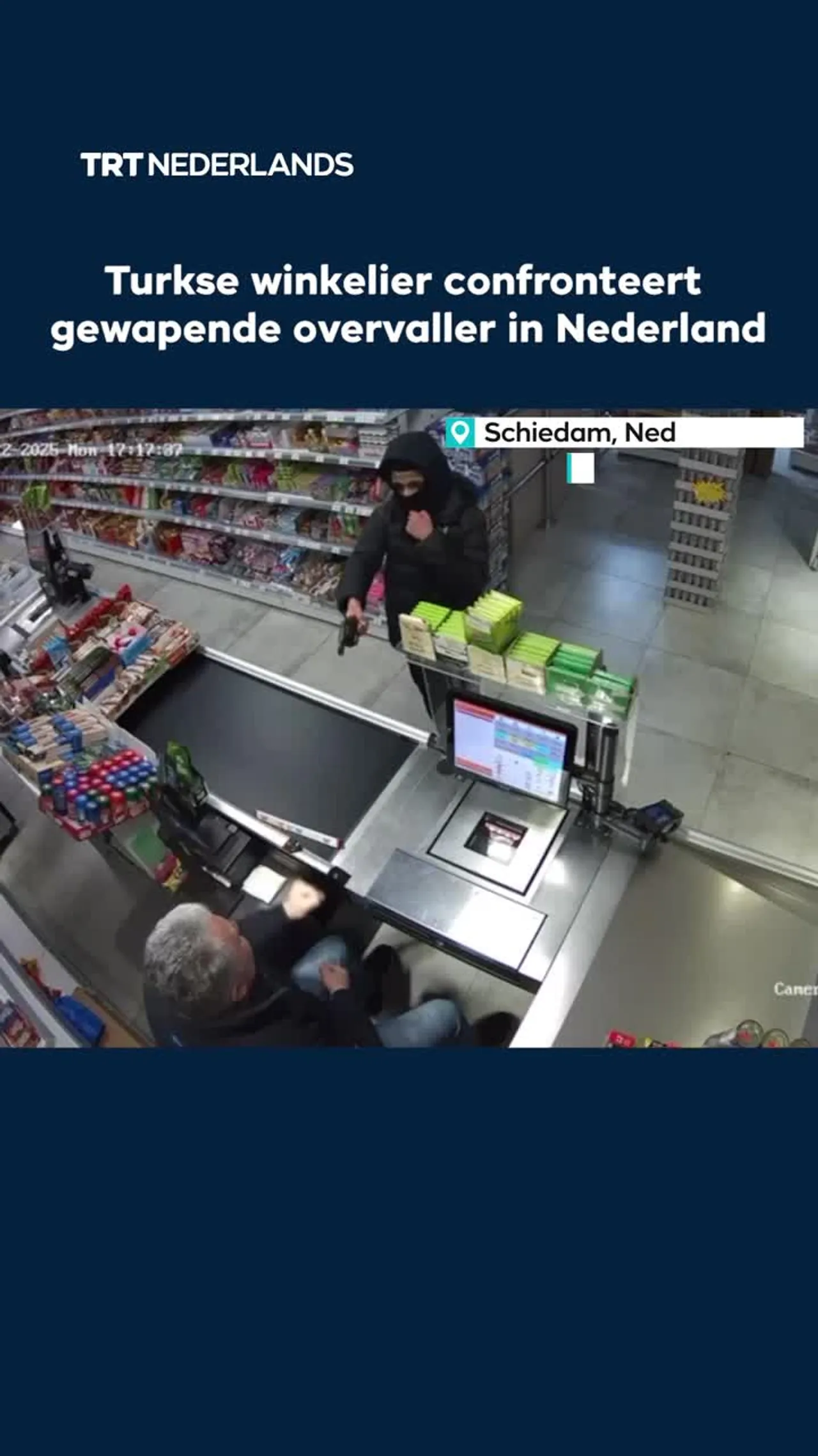 Turkse winkelier confronteert gewapende overvaller in Nederland
