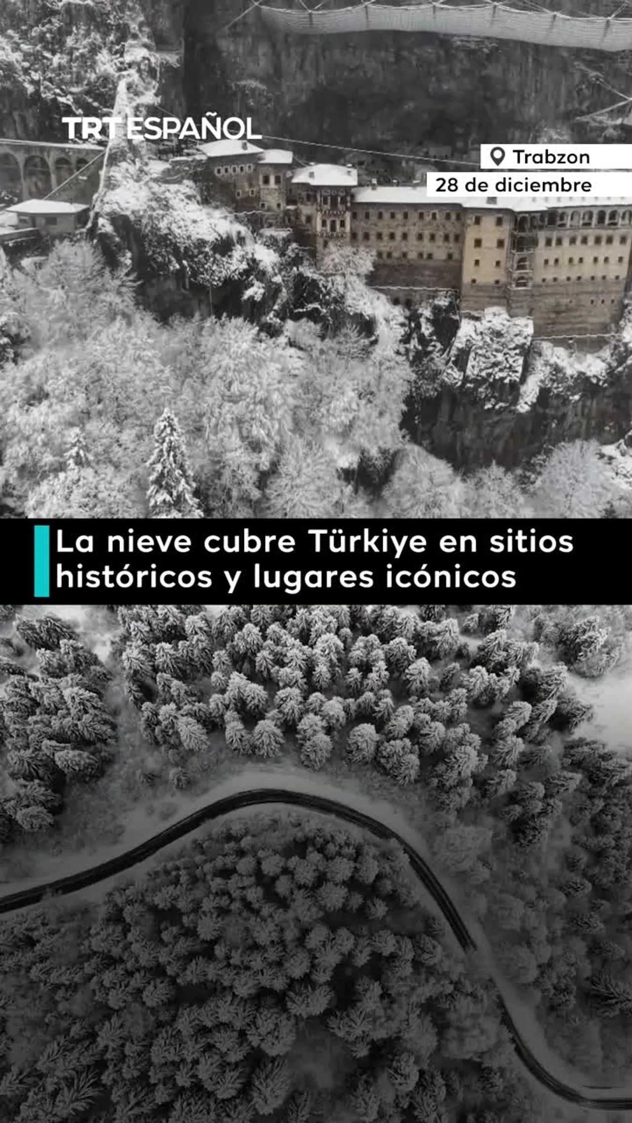 Türkiye cubierta de nieve antes de año nuevo