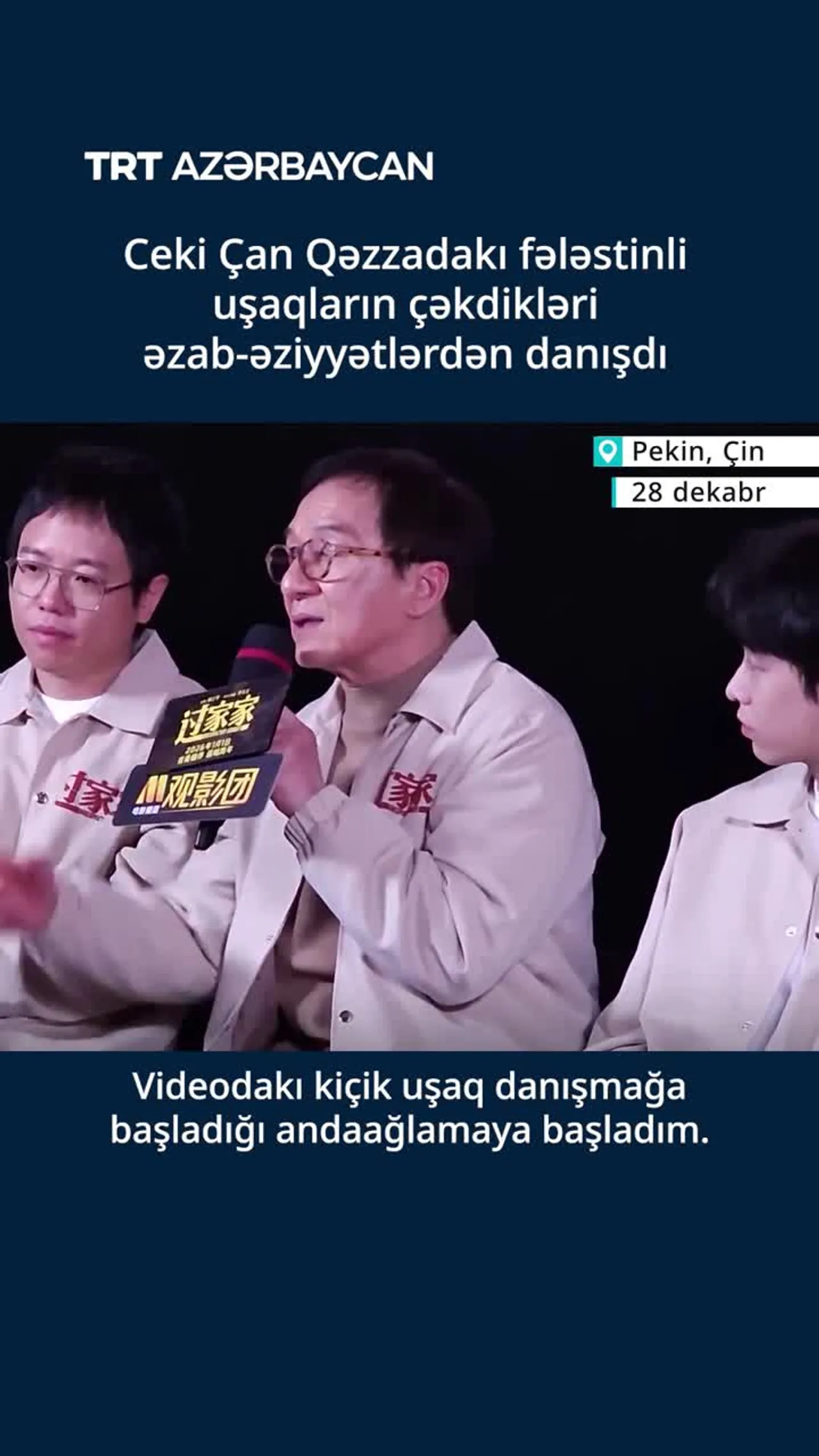 Ceki Çan Qəzzadakı fələstinli uşaqların çəkdikləri əzab-əziyyətlərdən danışdı