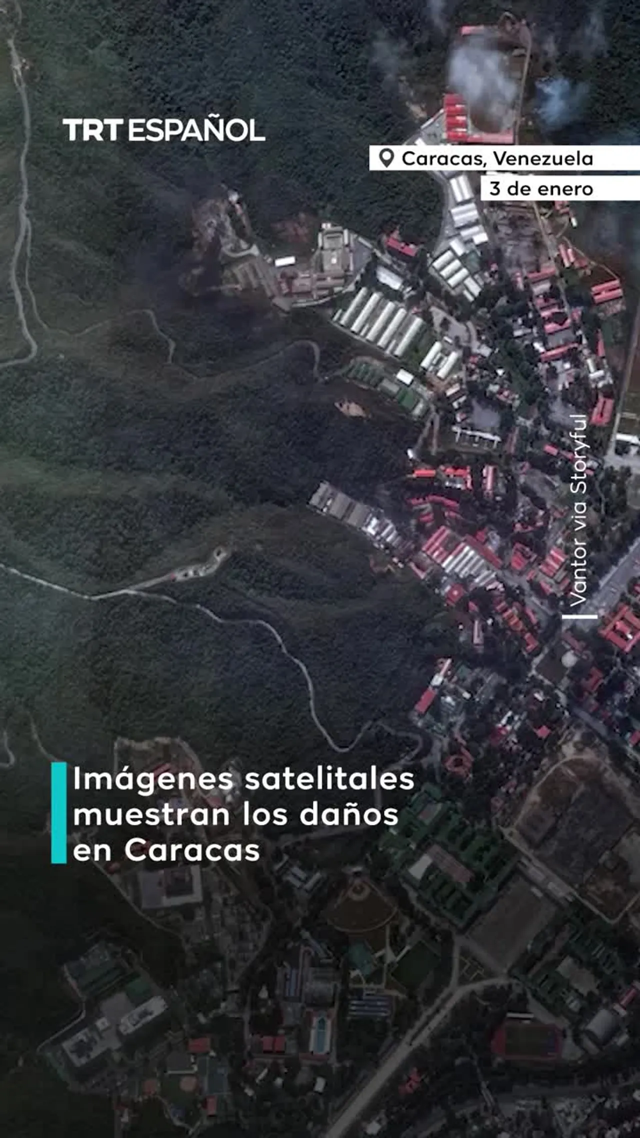 Imágenes satelitales muestran los daños en Caracas