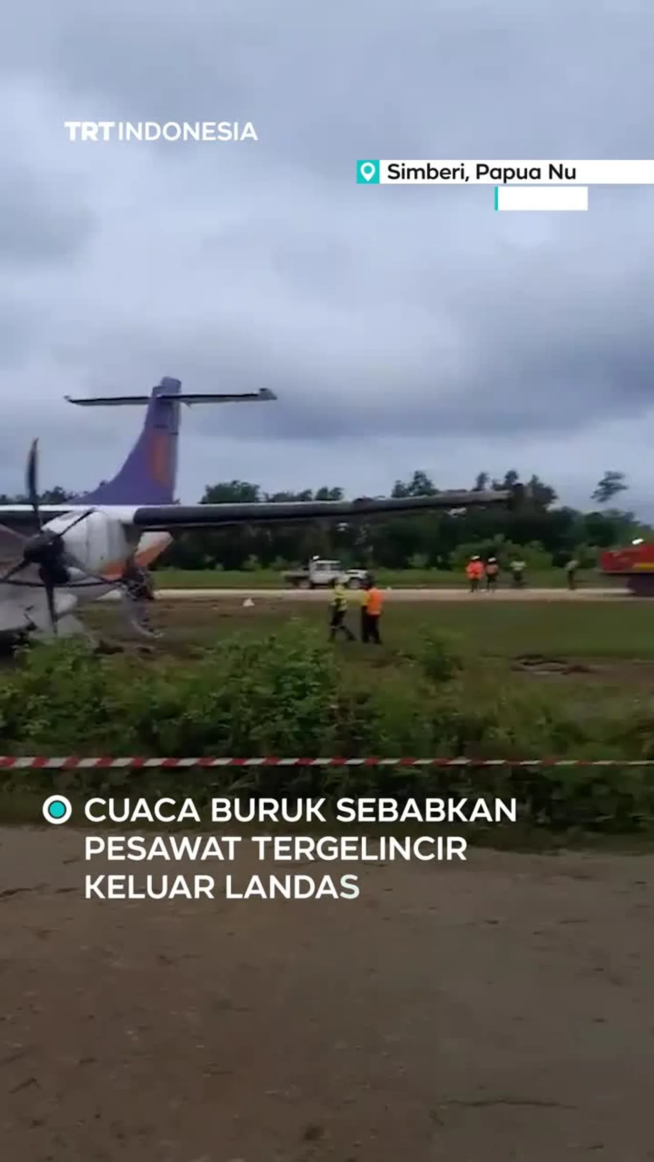 Pesawat tergelincir keluar landasan saat mendarat di Bandara Simberi, Papua Nugini