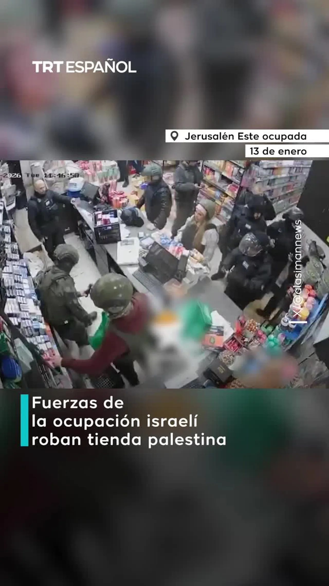 Fuerzas de ocupación israelí roban en tienda palestina