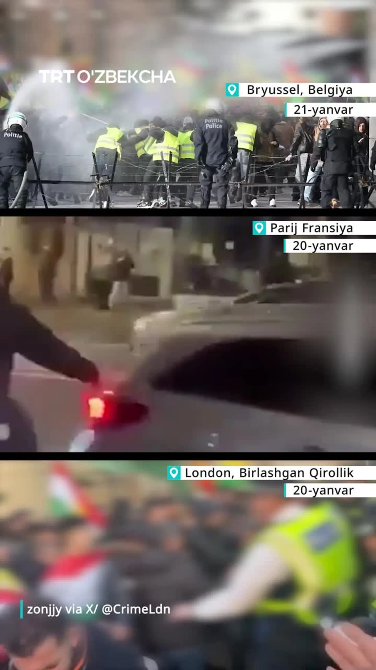 Yevropa bo‘ylab PKK namoyishlari davom etmoqda