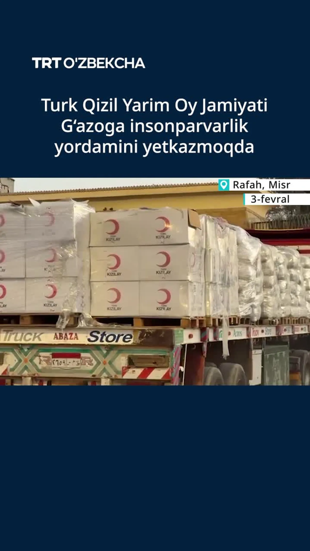 Turk Qizil Yarim Oy Jamiyati G‘azoga insonparvarlik yordamini yetkazmoqda