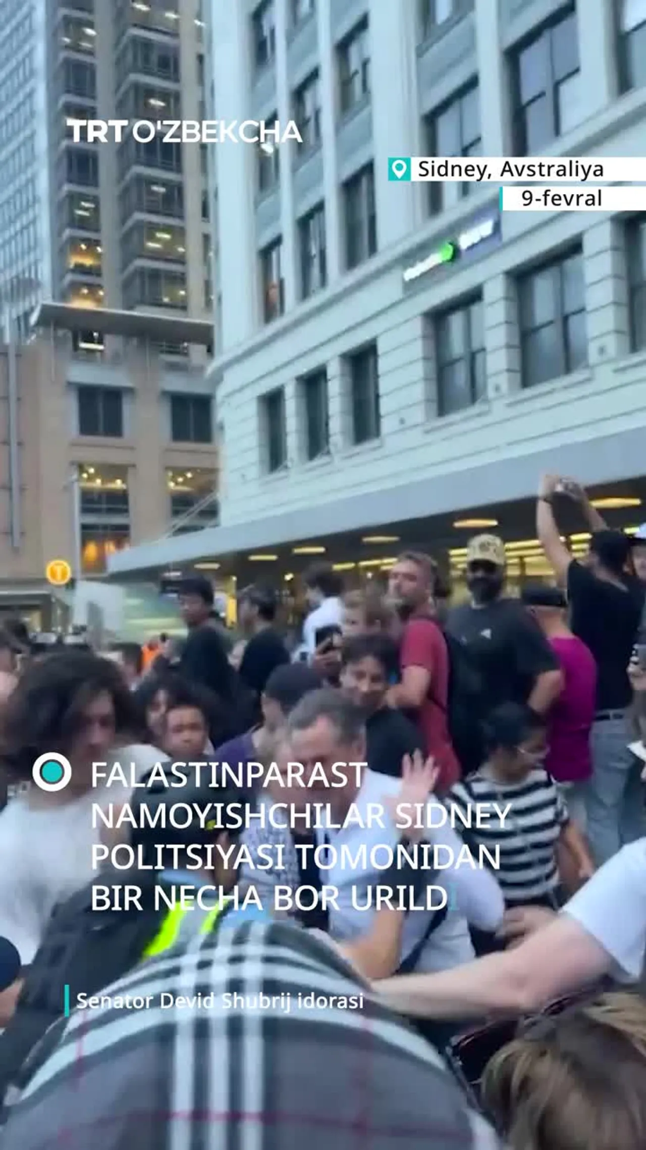 Sidneyda politsiya xodimi falastinparast namoyishchini kaltakladi