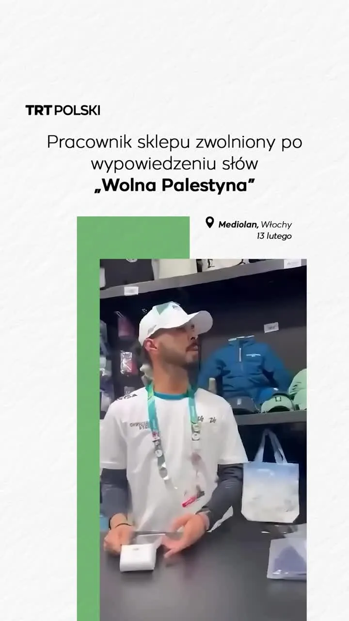 Pracownik sklepu zwolniony po wypowiedzeniu słów „Wolna Palestyna”