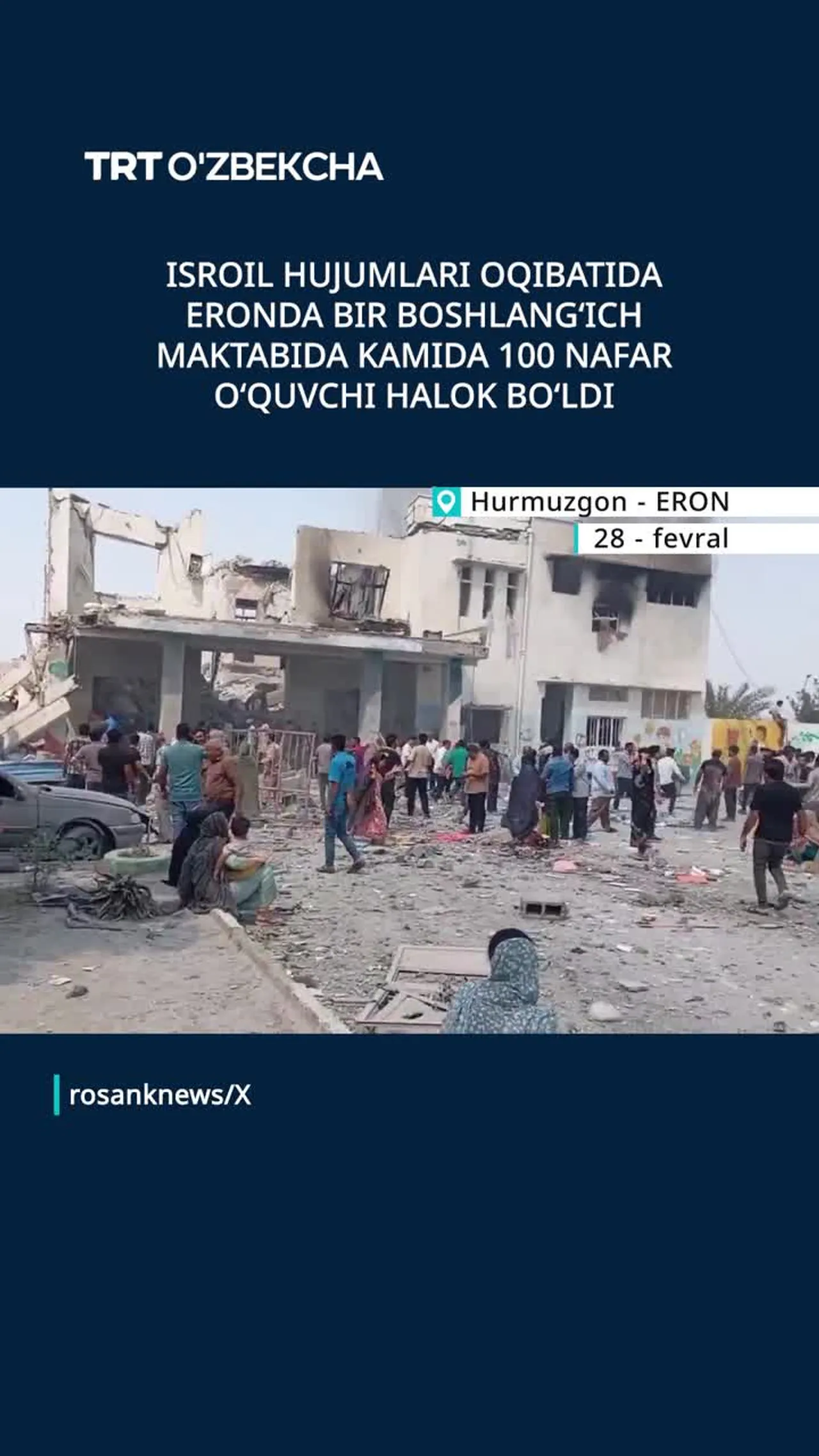 Erondagi hujumda kamida 100 nafar o‘quvchi halok bo‘ldi
