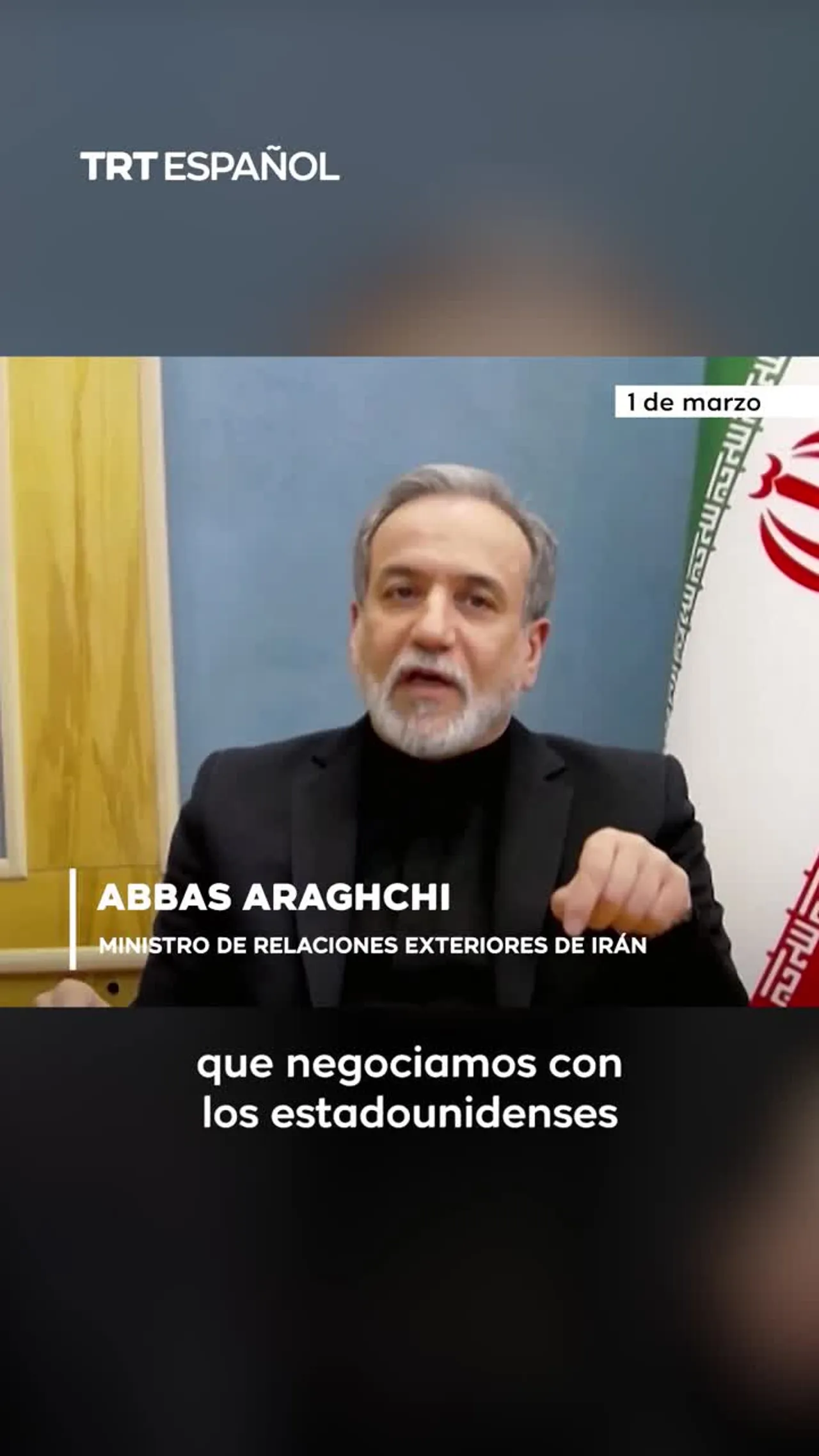 Araghchi: estamos "siempre abiertos a la diplomacia"