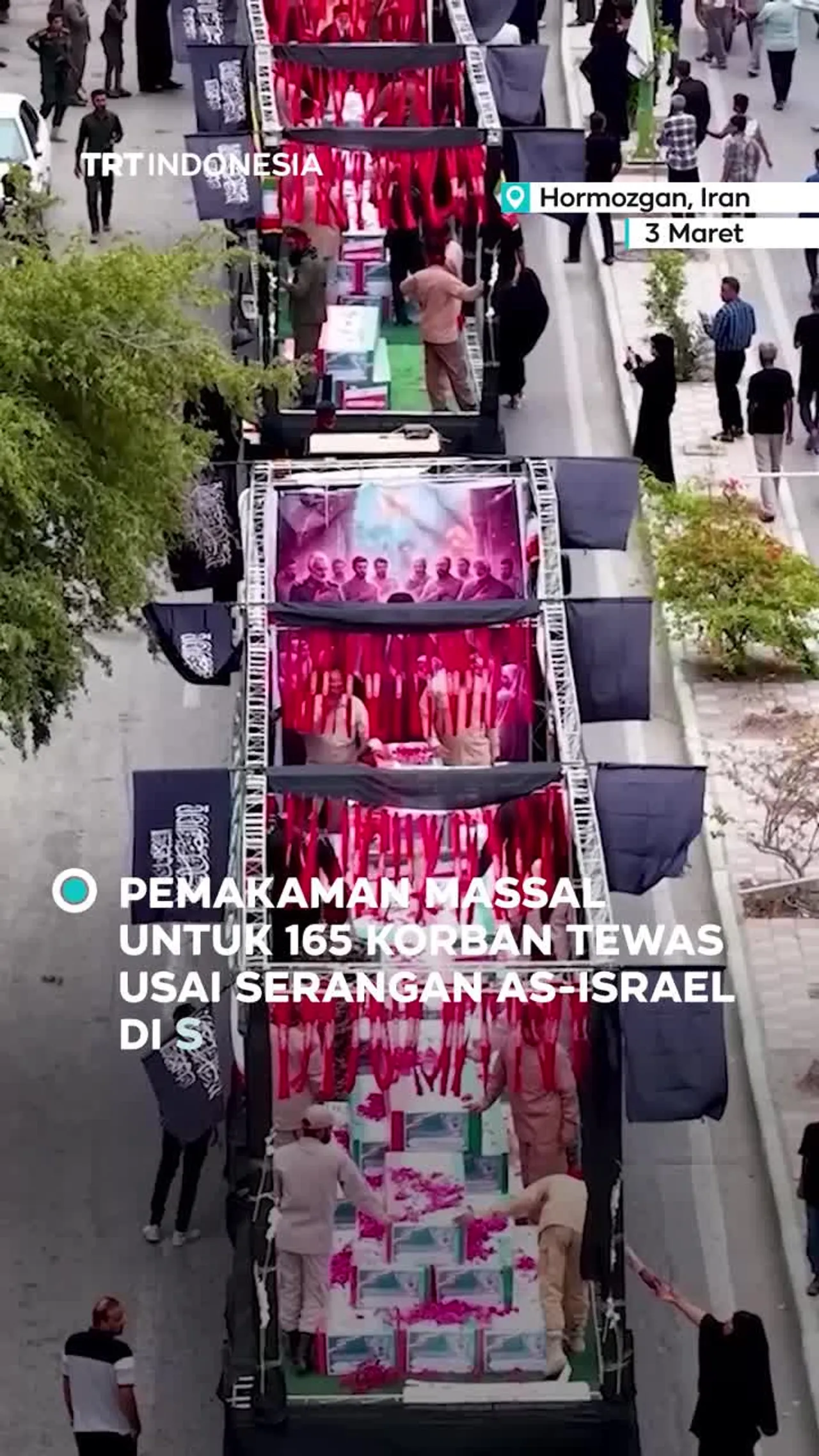 Iran menggelar pemakaman massal untuk 165 korban serangan di sekolah dasar