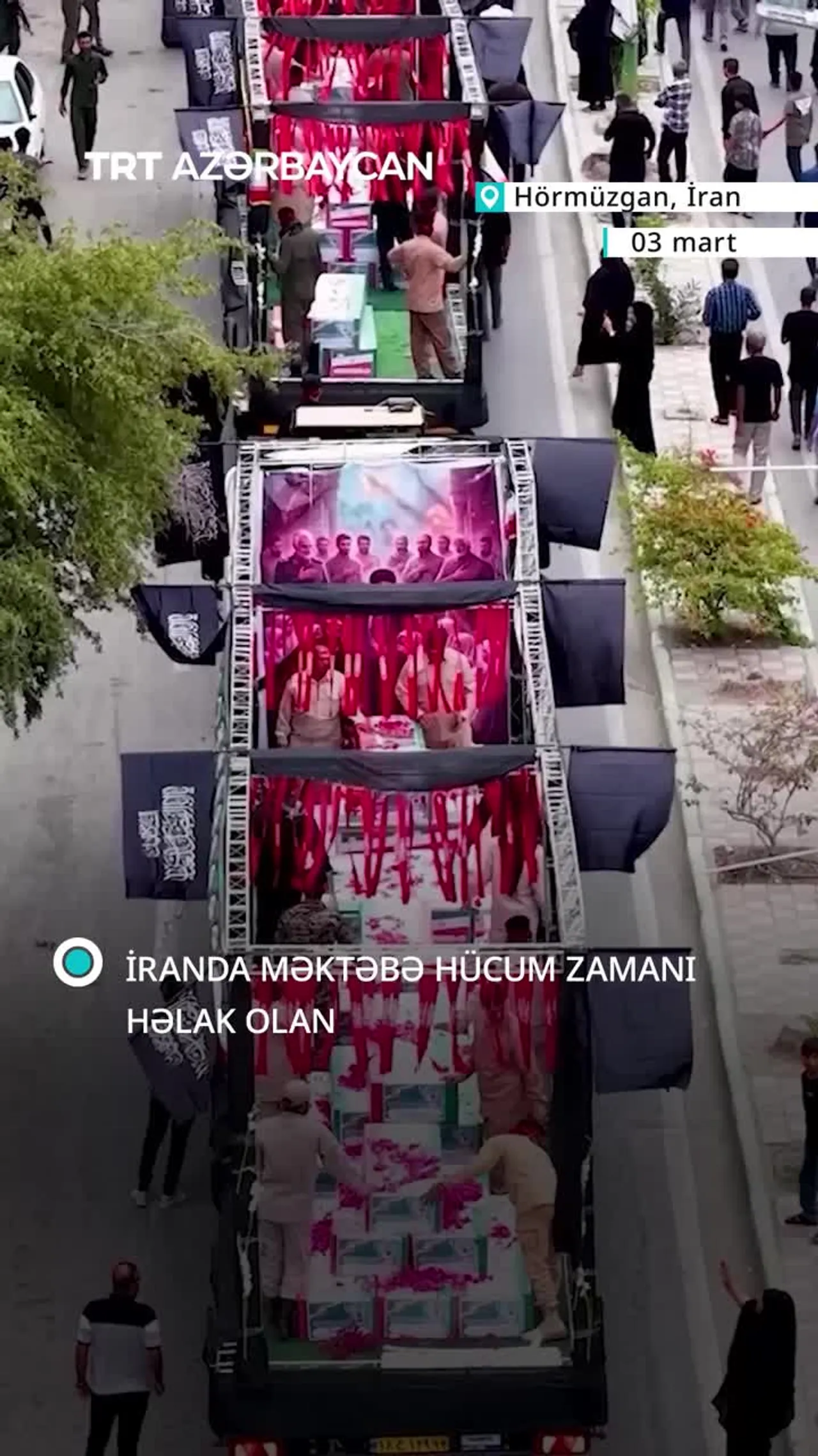 İranda məktəbə hücum zamanı həlak olan 165 nəfər üçün kütləvi dəfn mərasimi keçirildi