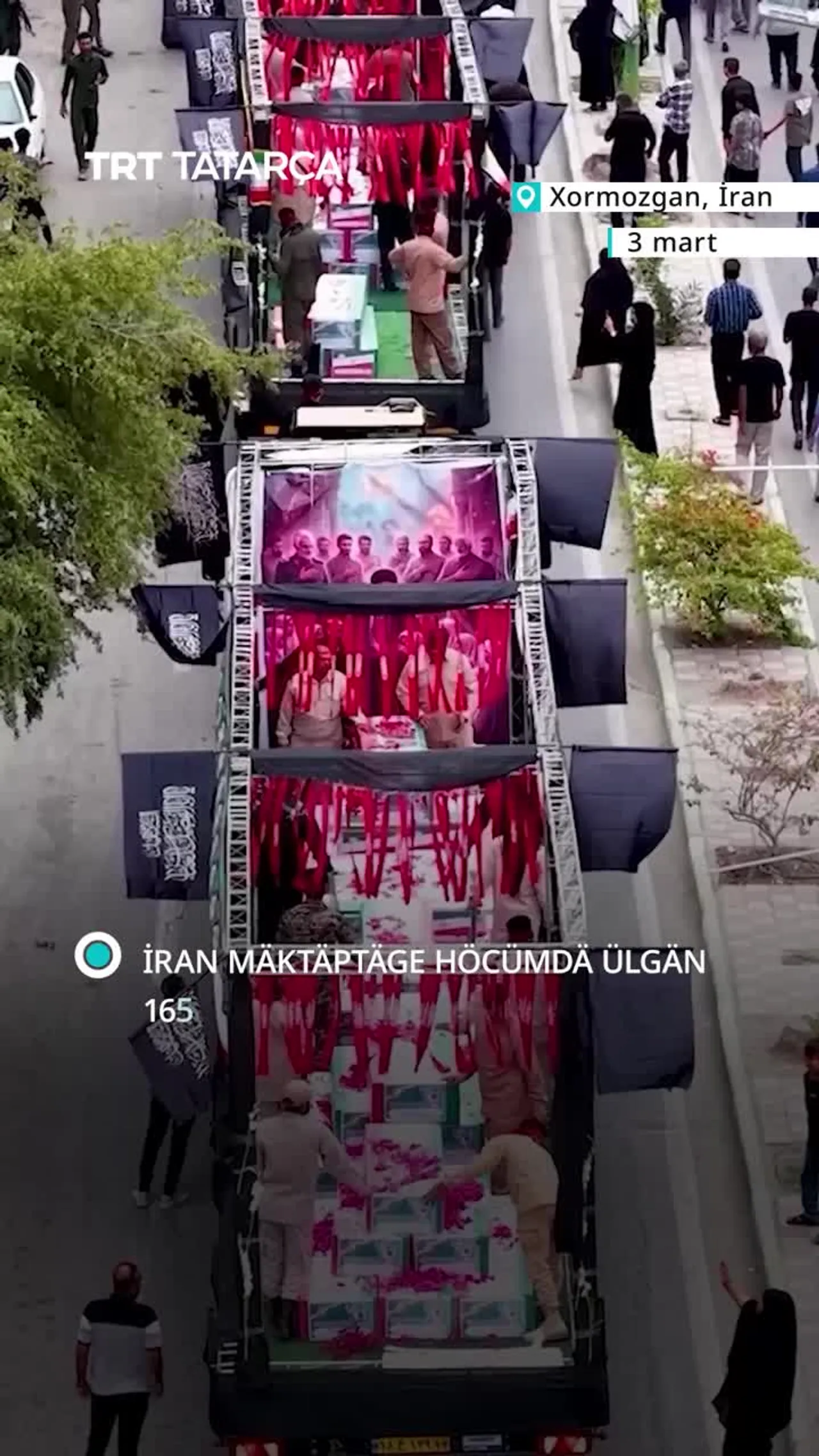 İran 165 keşe öçen kümäk cänaza cıyını oyıştırdı