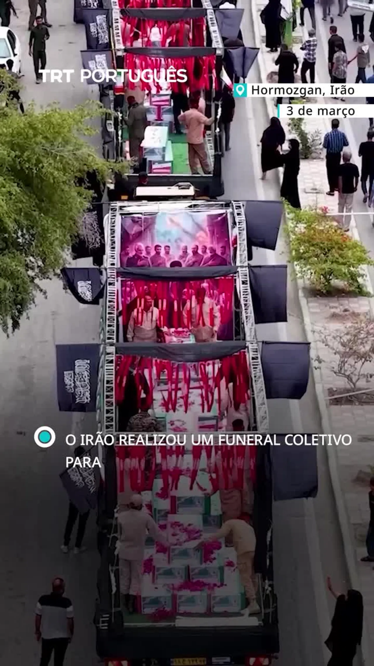 Irão organizou um funeral coletivo para as 165 pessoas que perderam a vida no ataque à escola