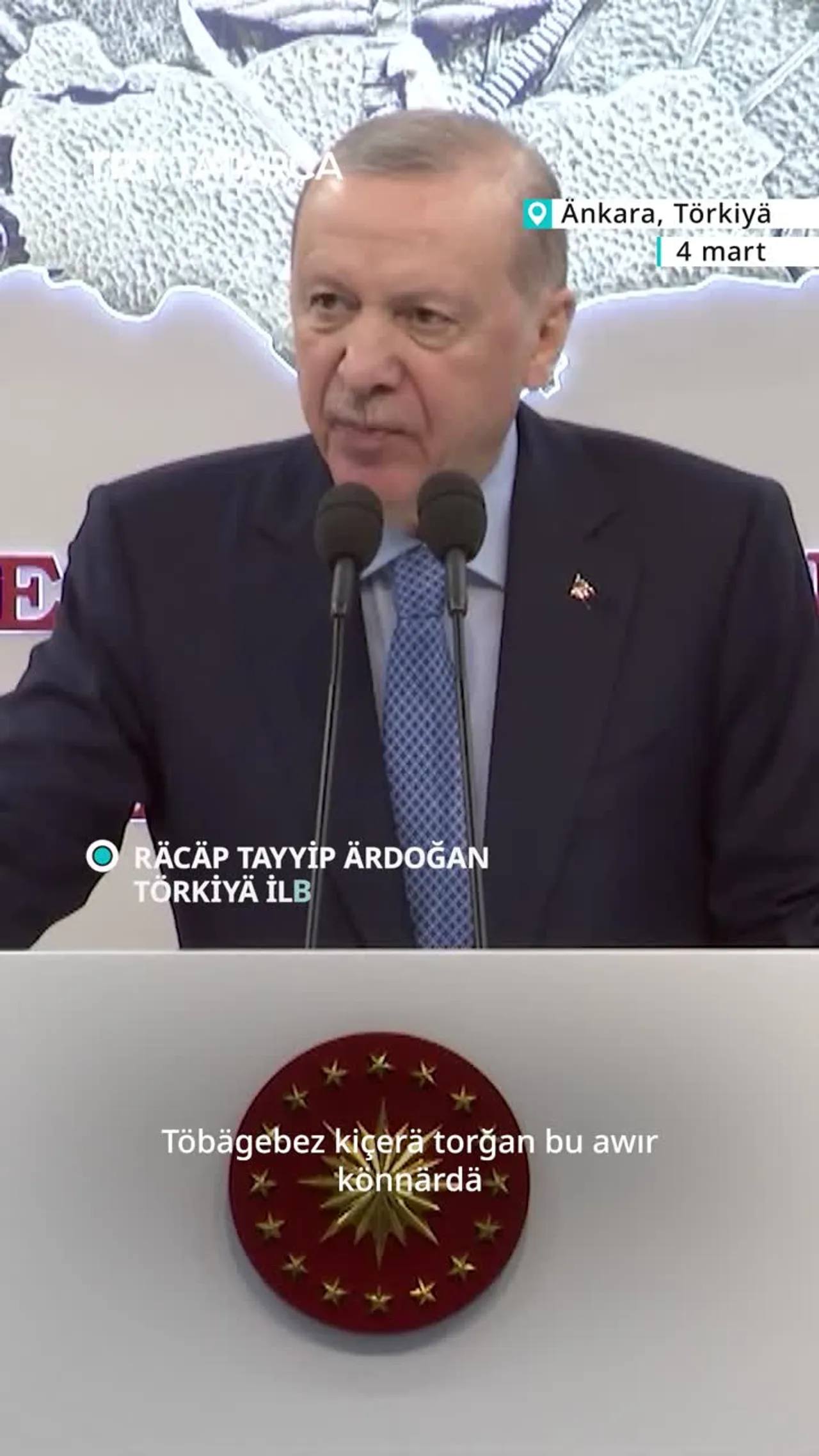 Ärdoğan, İran raketasın bärep töşergännän soñ, çik buyı qurqınıçsızlığınıñ möhimlegen assızıqladı