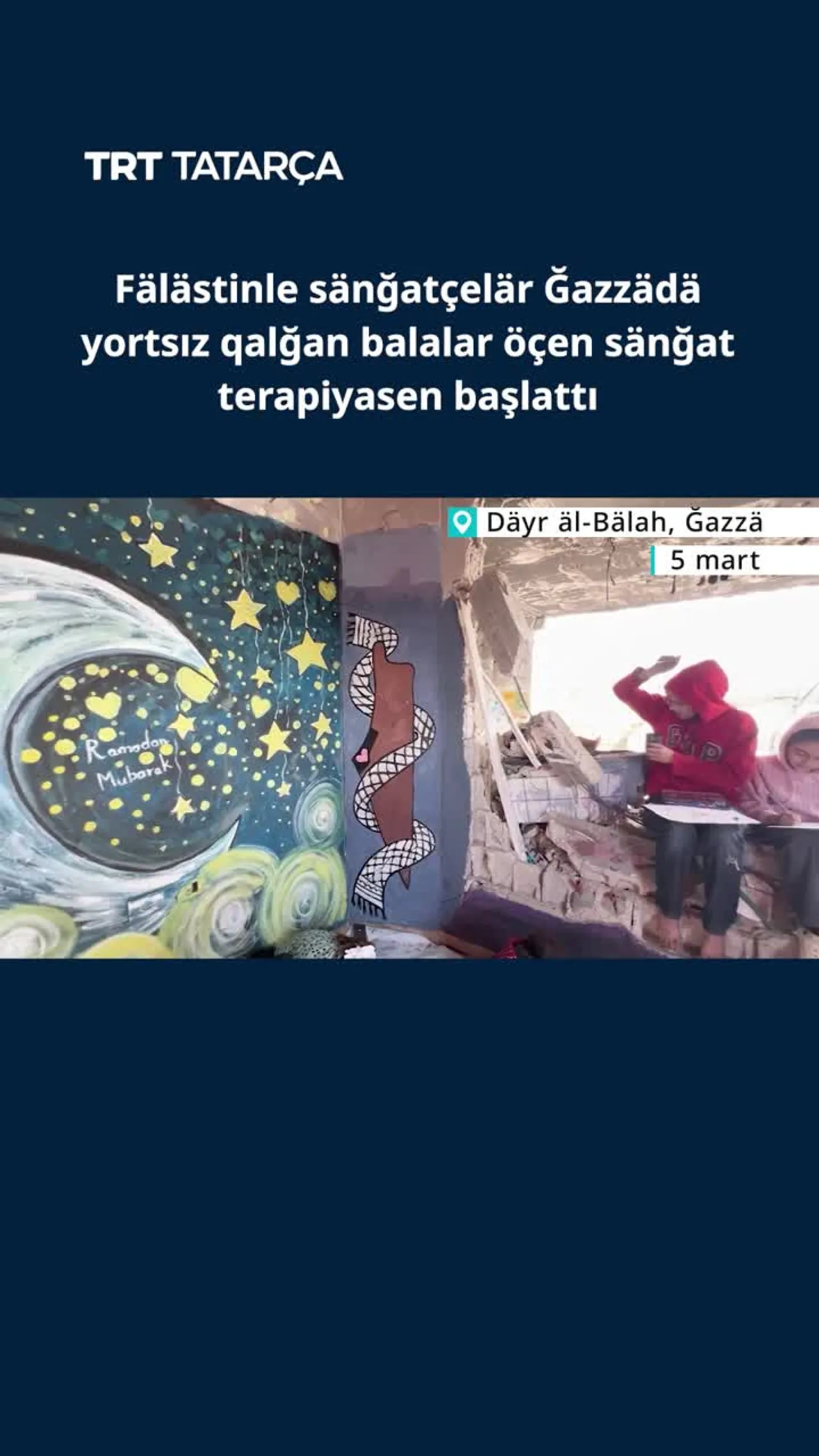 Fälästinle sänğatçelär balalar öçen terapiya başlattı