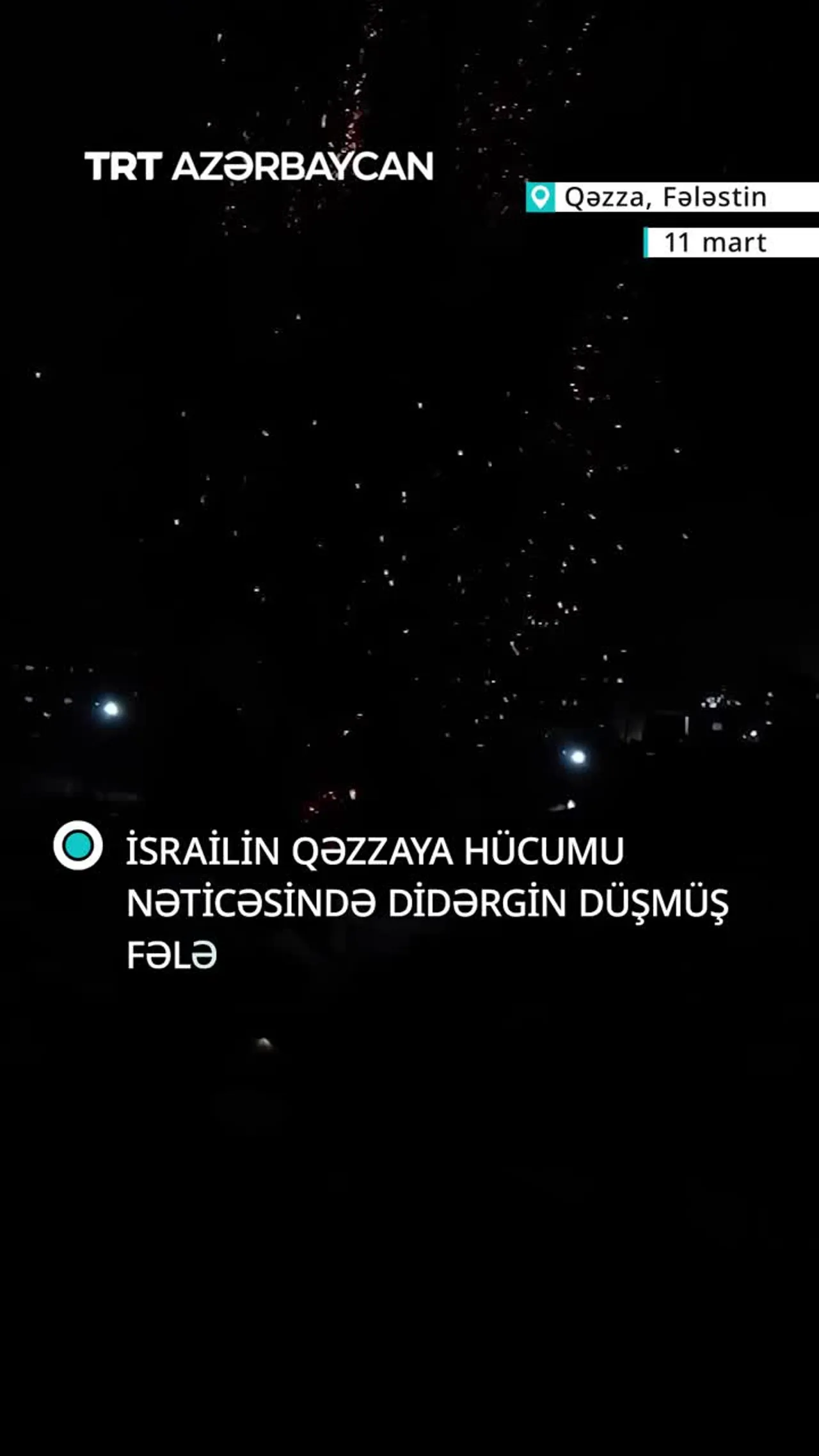 İsrailin Qəzzaya hücumu nəticəsində didərgin düşmüş fələstinlilərin çadırları yanıb