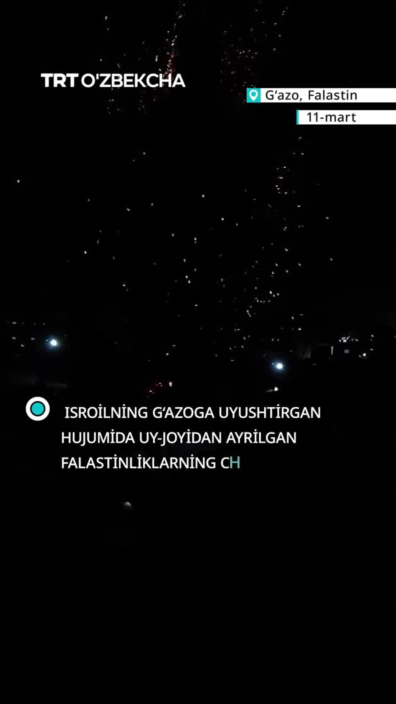 İsroil hujumi oqibatida falastinliklar chodirlari yonib ketdi