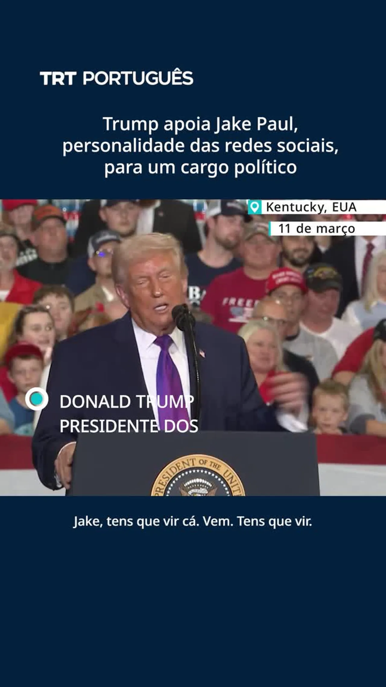 Trump apoia Jake Paul, personalidade das redes sociais, para um cargo político