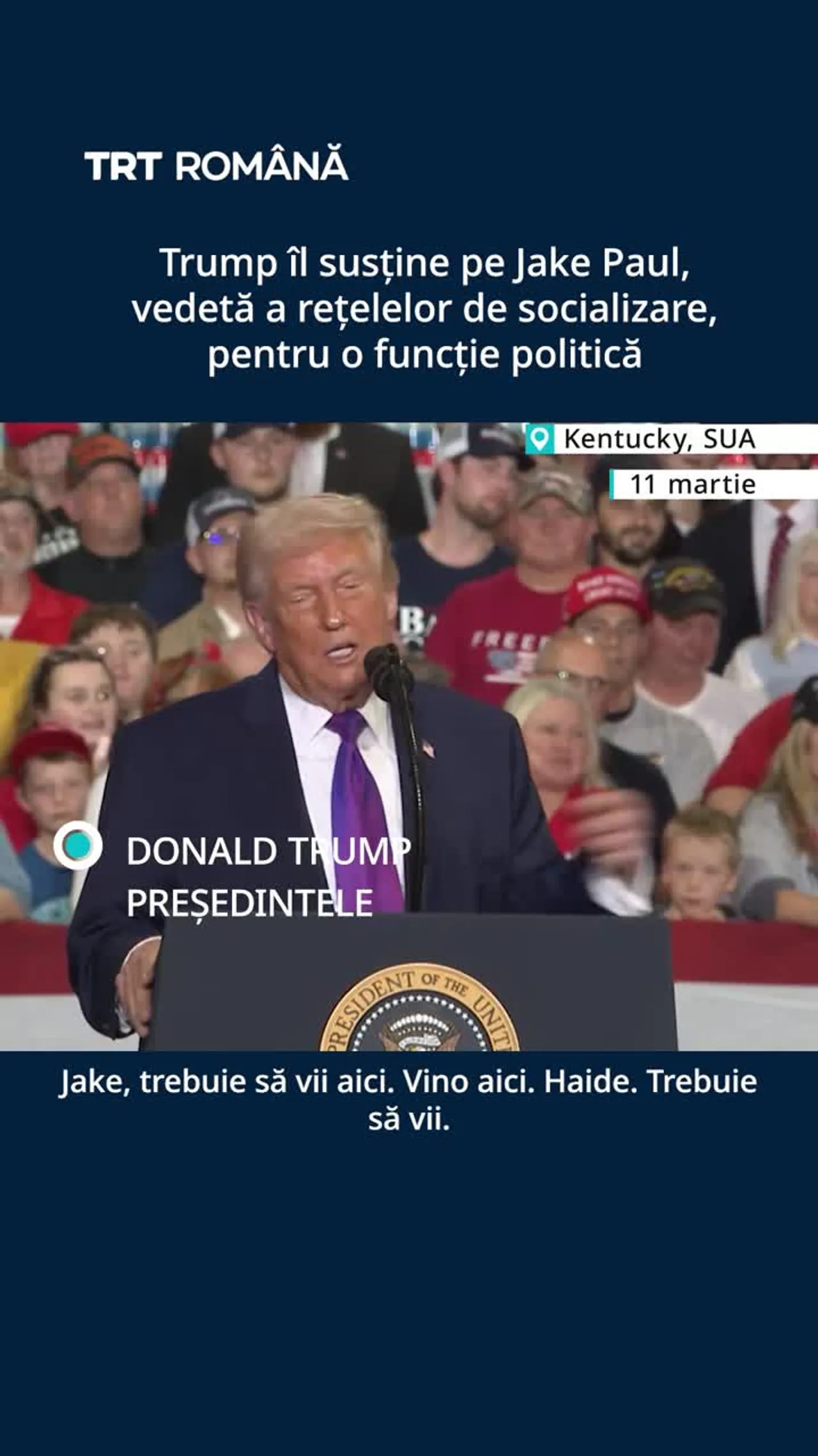 Trump îl susține pe Jake Paul, vedetă a rețelelor de socializare, pentru o funcție politică